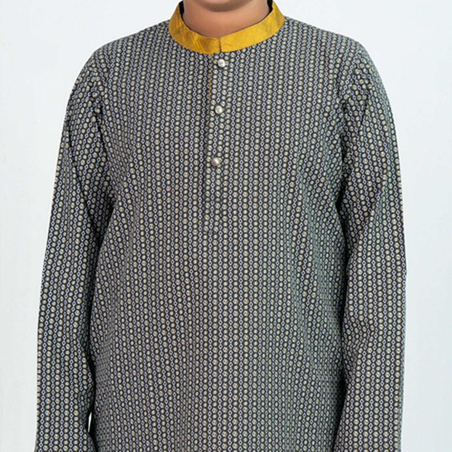 Boys Panjabi- Grey Printed
