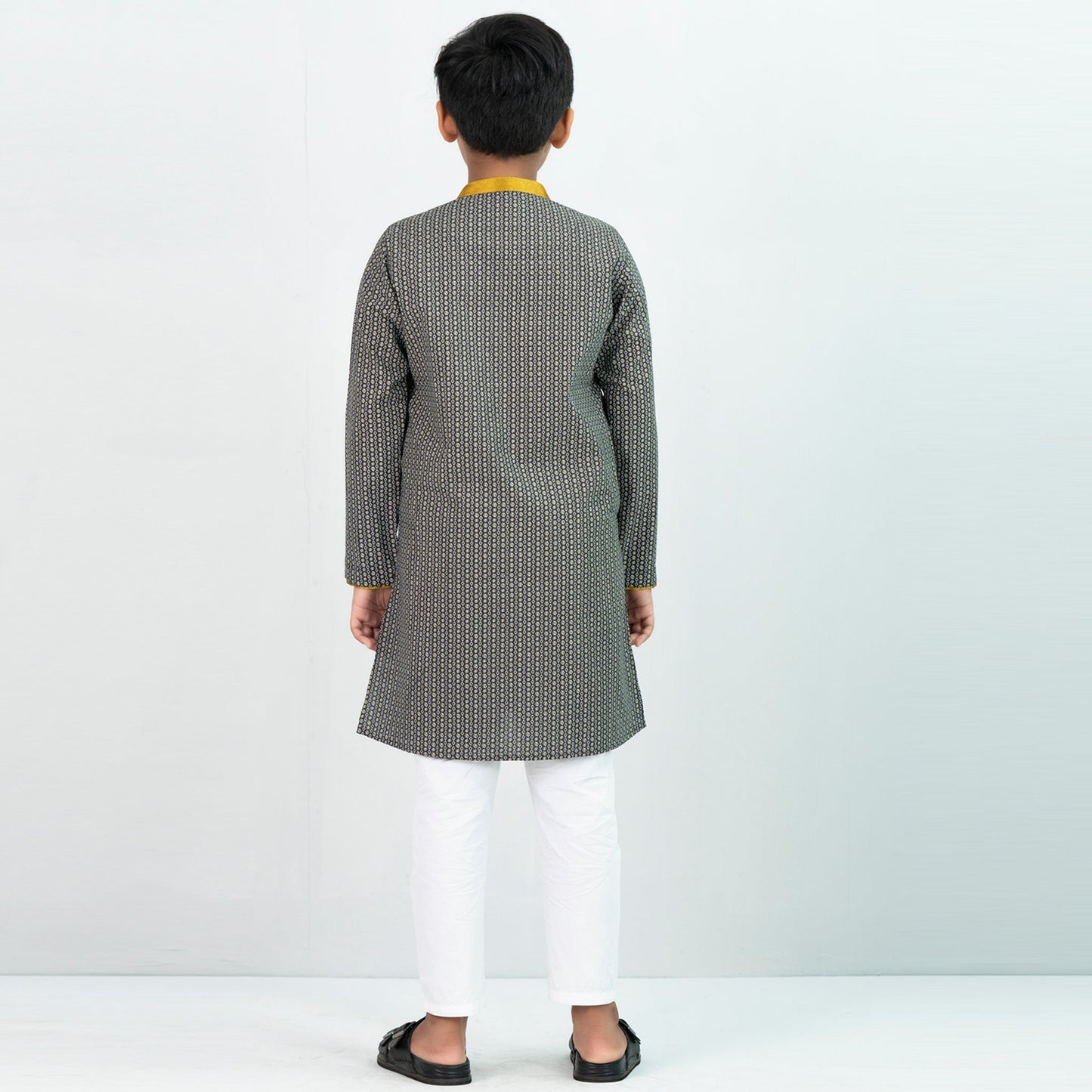 Boys Panjabi- Grey Printed