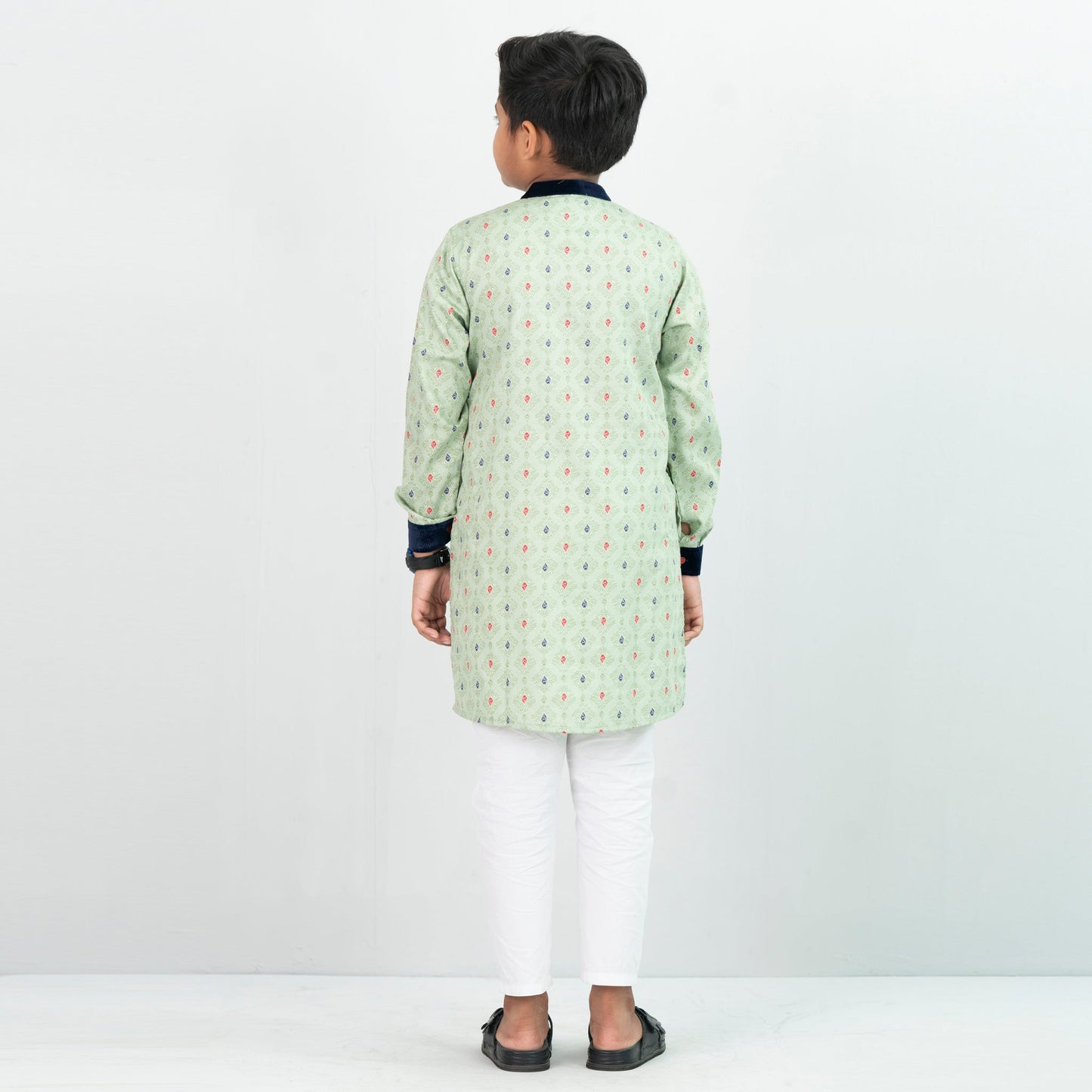 Boys Panjabi- Green Printed