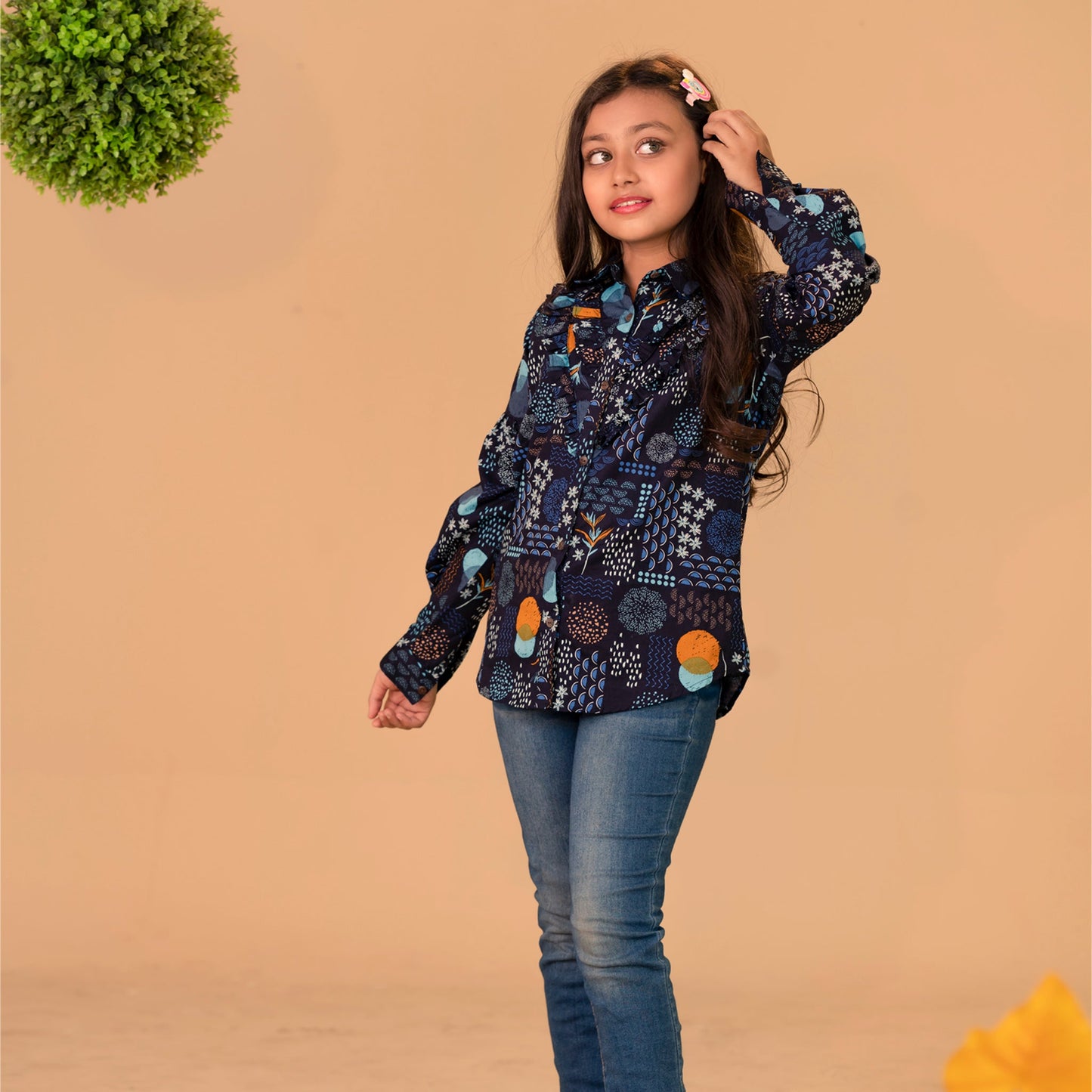 Girls Shirt-Navy Blue
