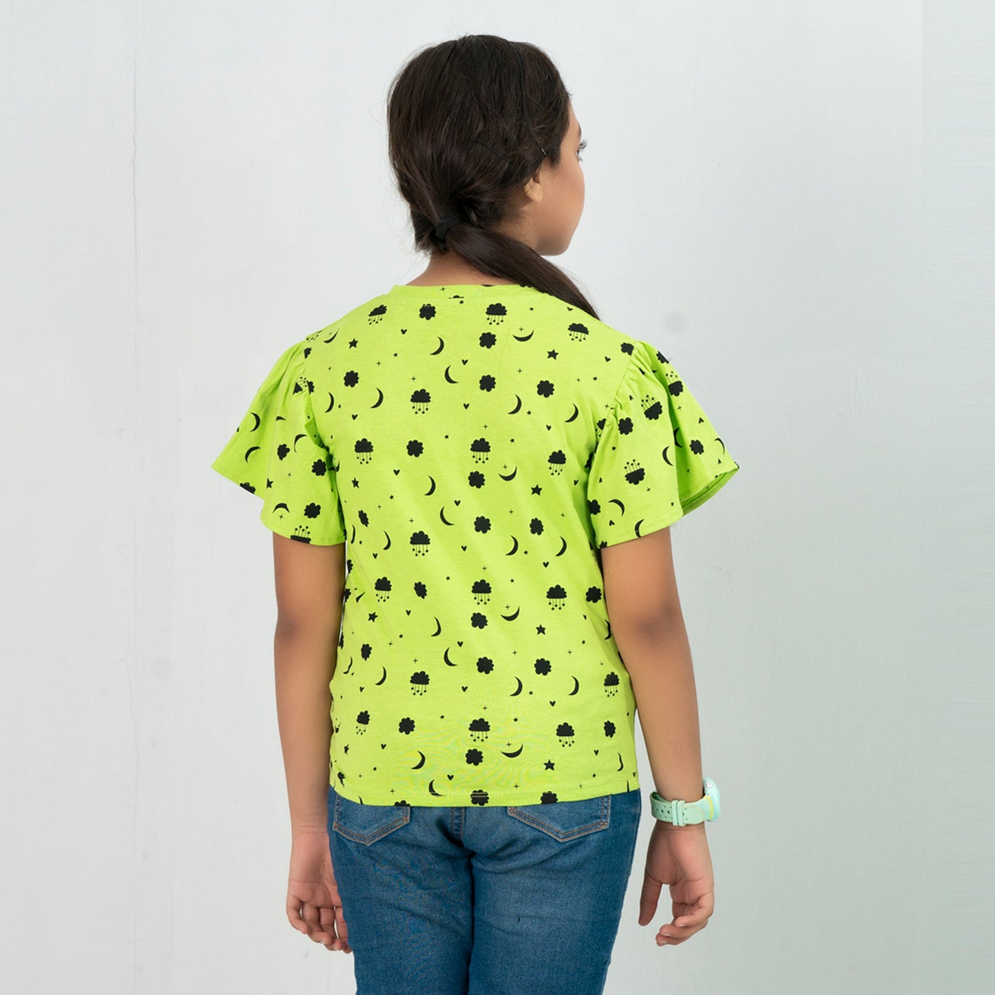 Girls' Lime Print Flare T-Shirt