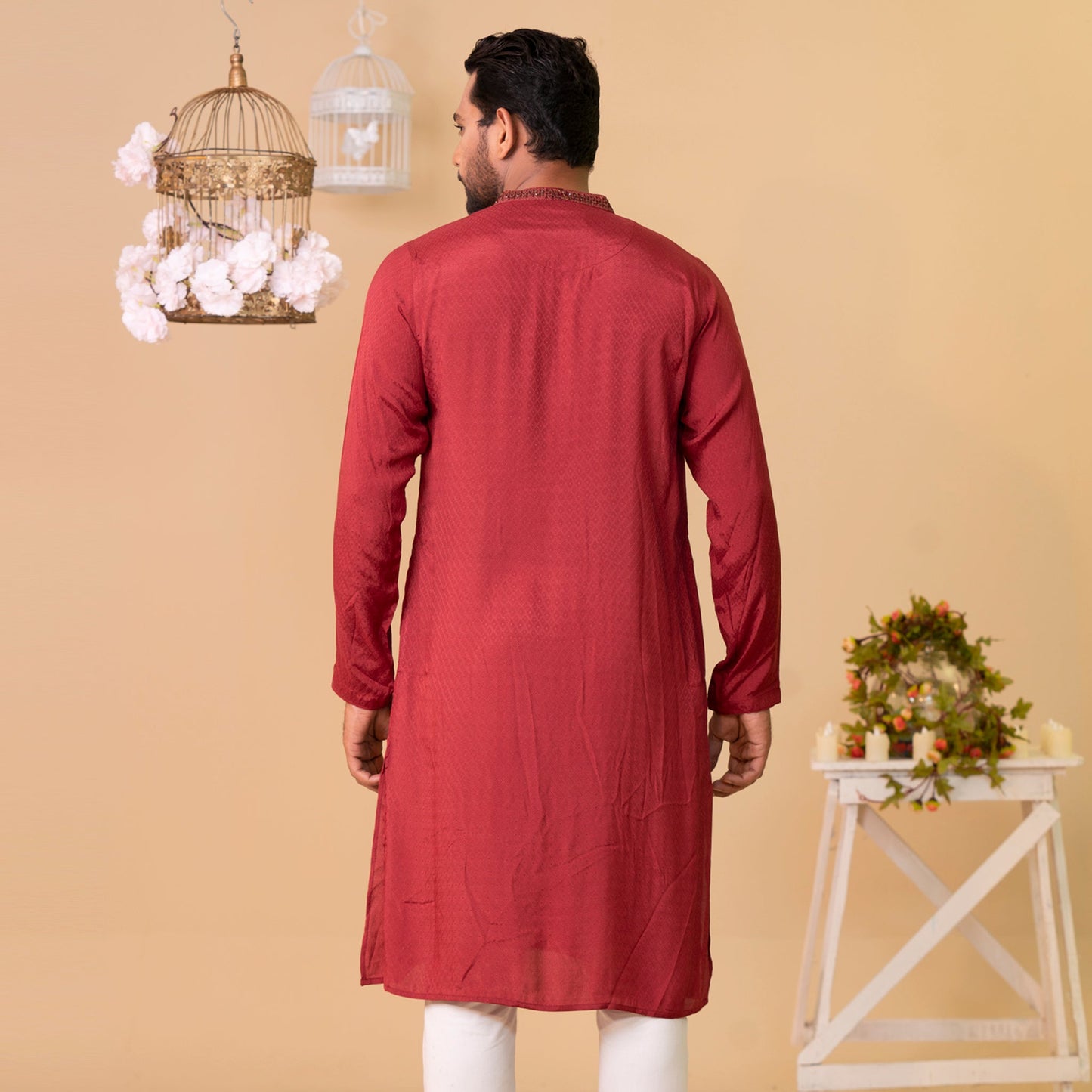Mens Karchupi Panjabi- Maroon 1