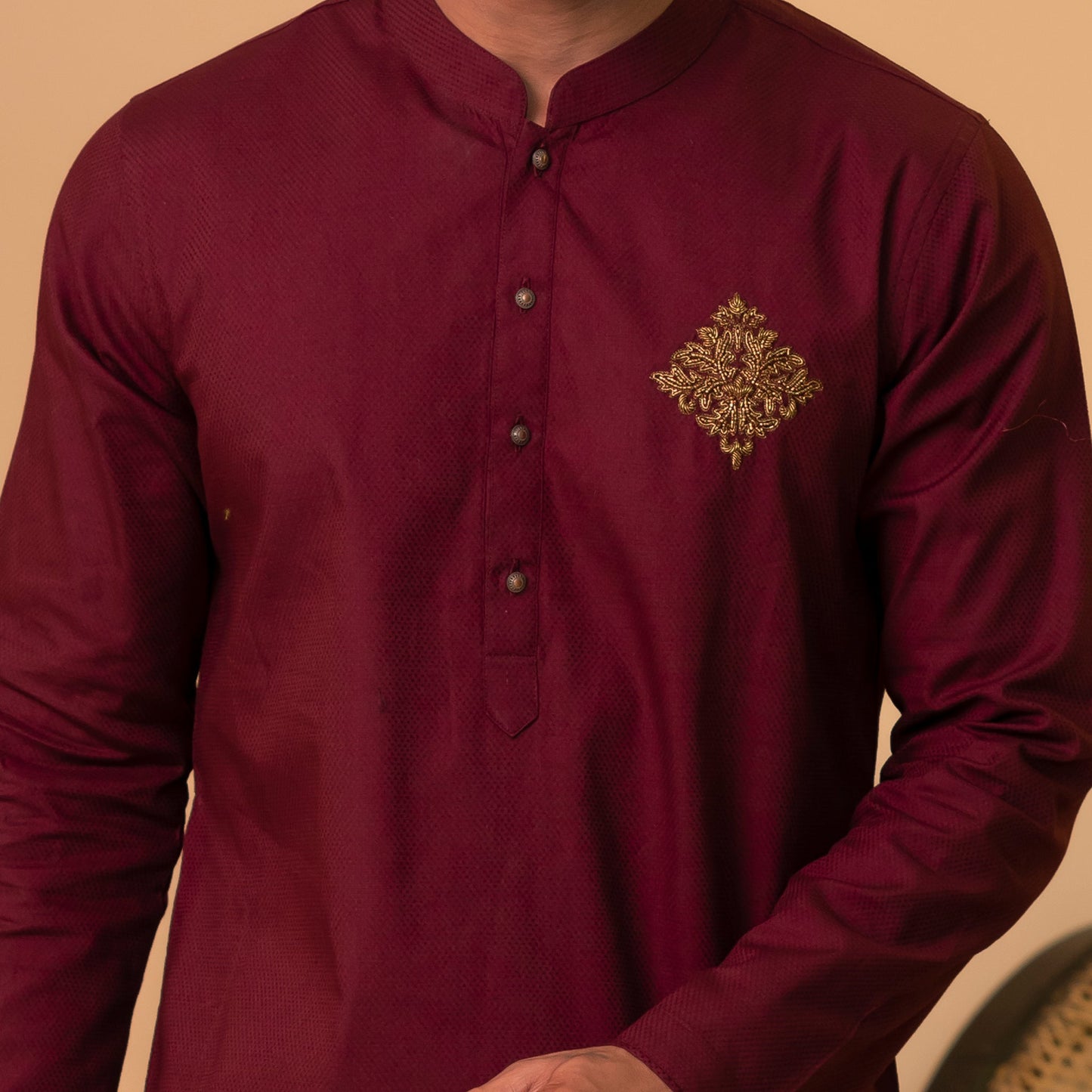 Mans Panjabi-Maroon