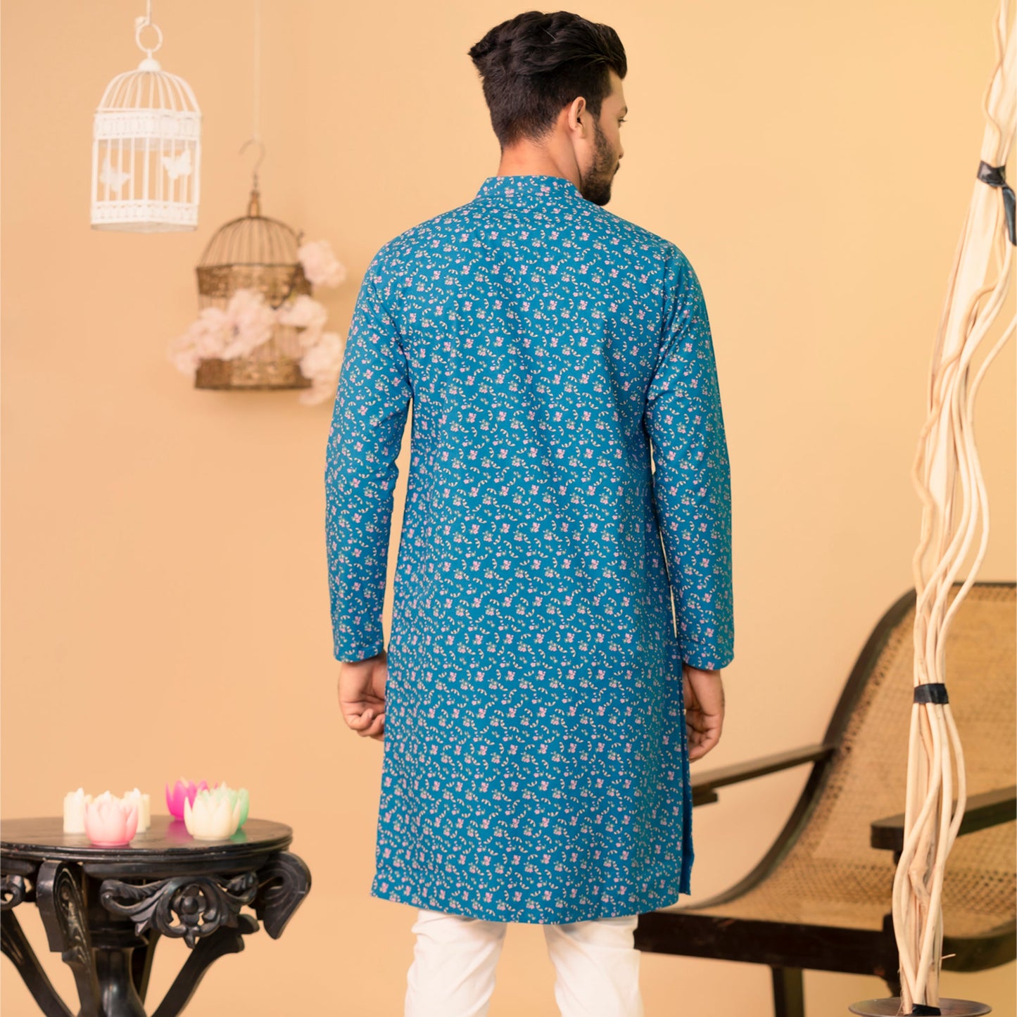 Mens Basic Panjabi-Blue-1