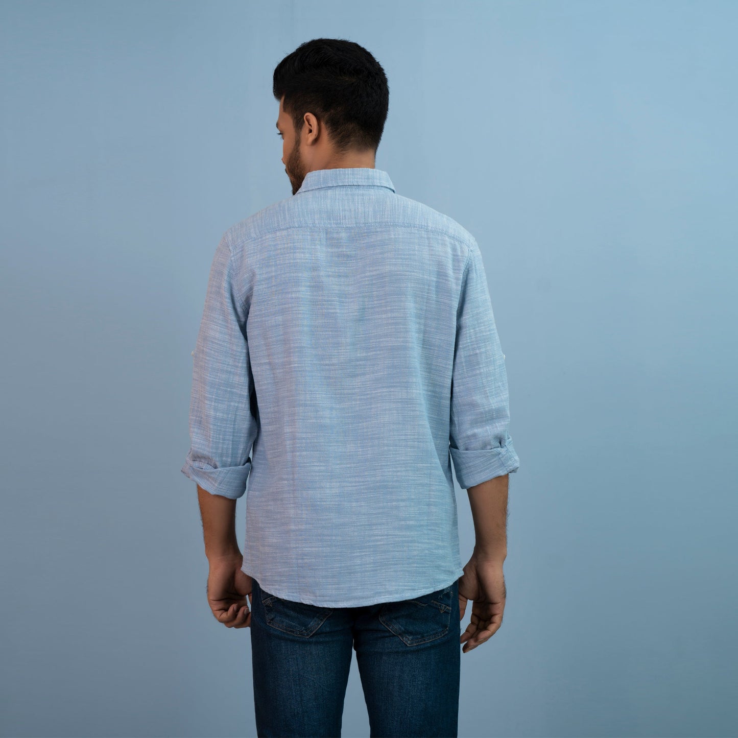 Men's Light-Blue Casual Shirt