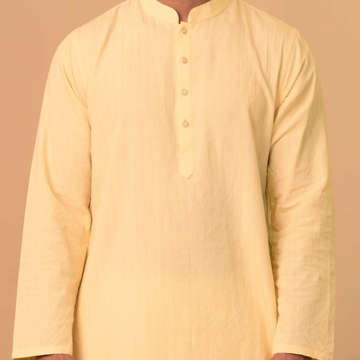 Mens Basic Panjabi-Yellow 1