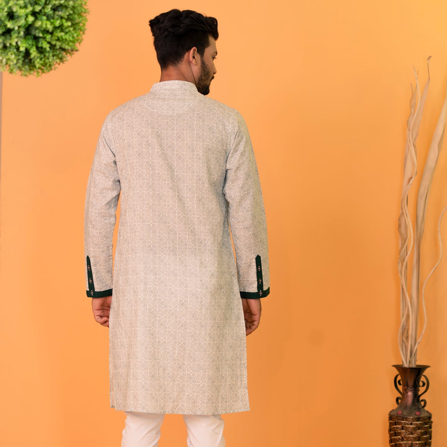 Mens Basic Green Panjabi