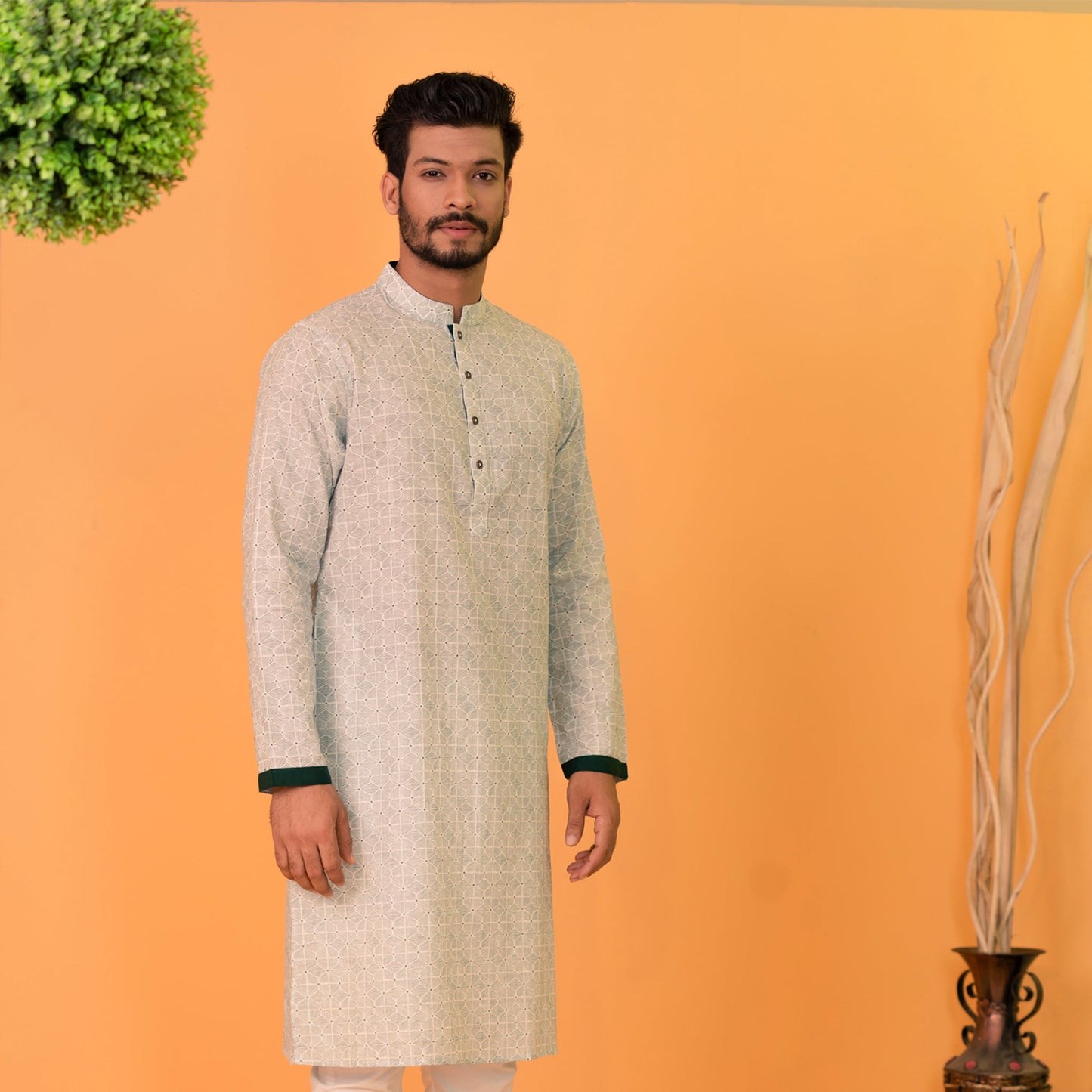 Mens Basic Green Panjabi