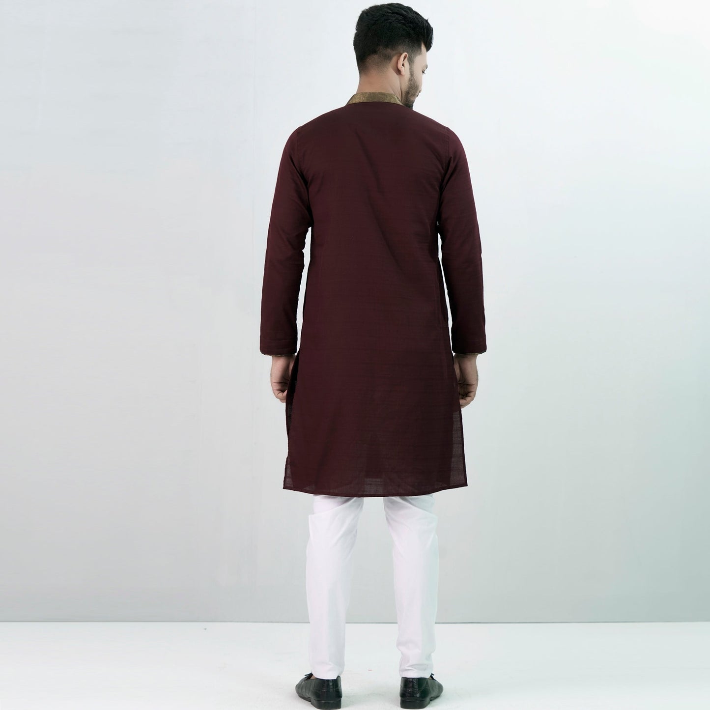 Mens Embroidery Panjabi- Maroon