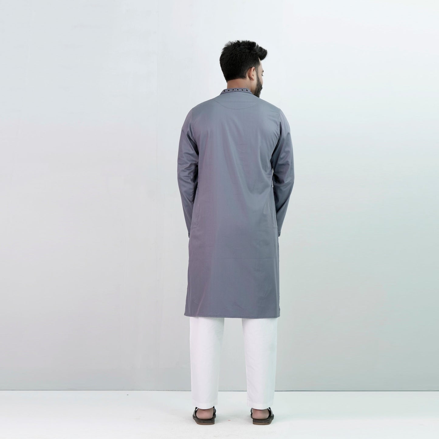 Mens Embroidery Panjabi- Ashly Blue