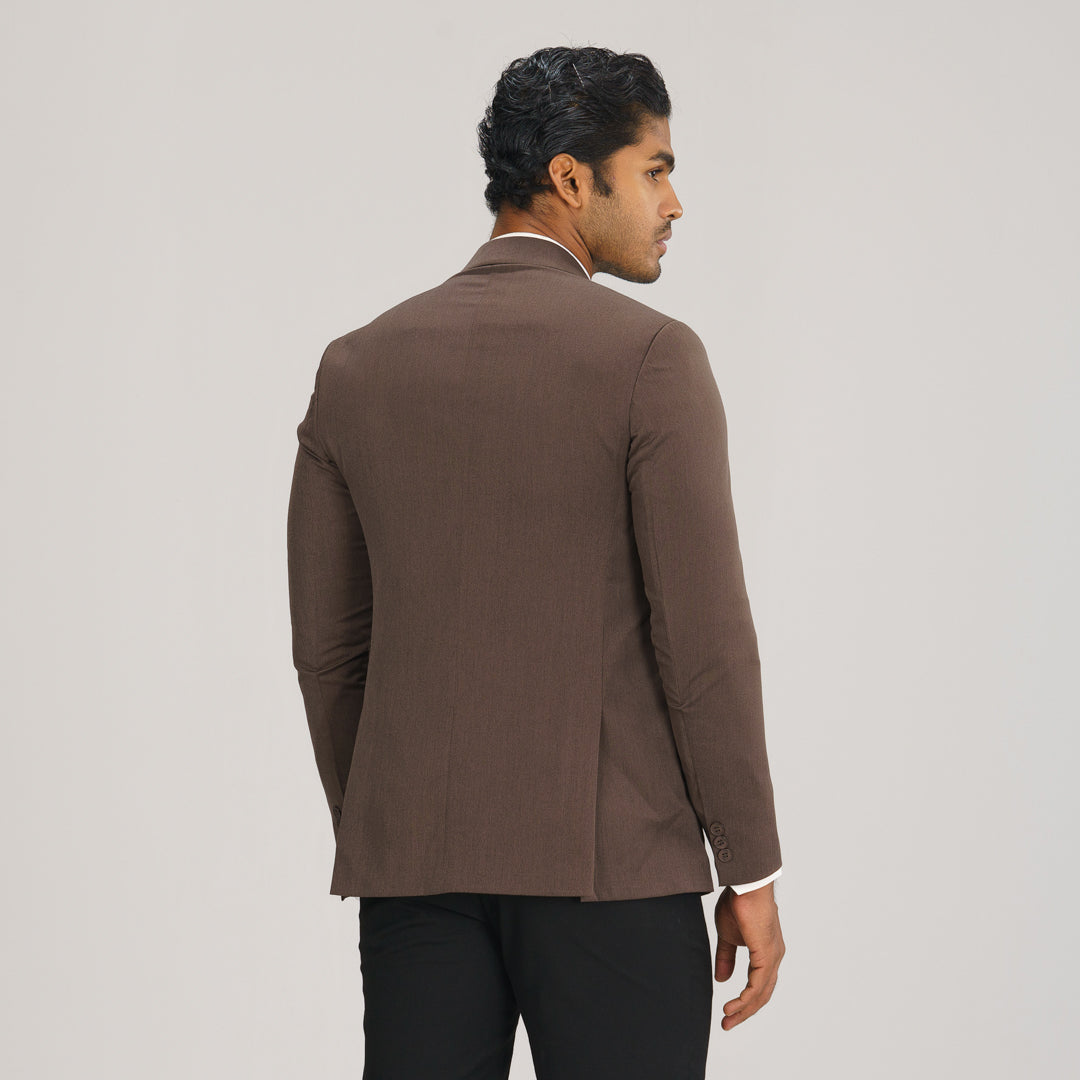 Mens Brown Slim Fit Blazer