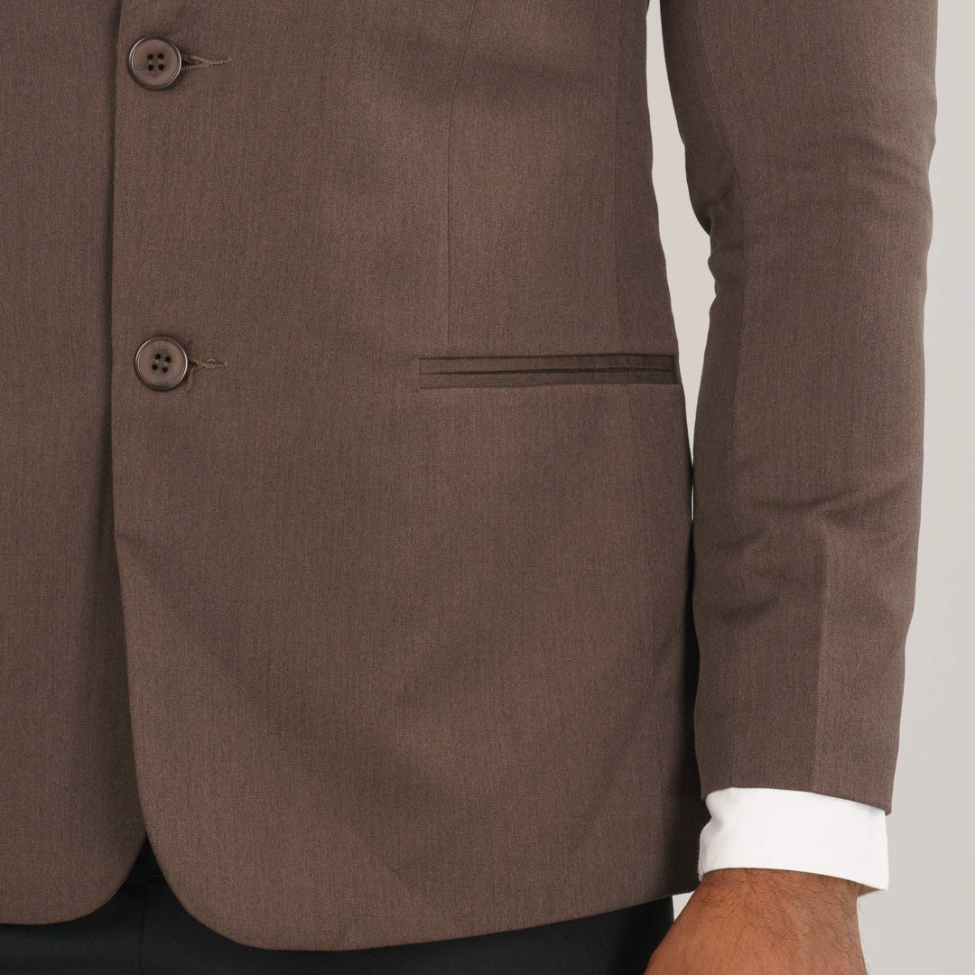 Mens Brown Slim Fit Blazer