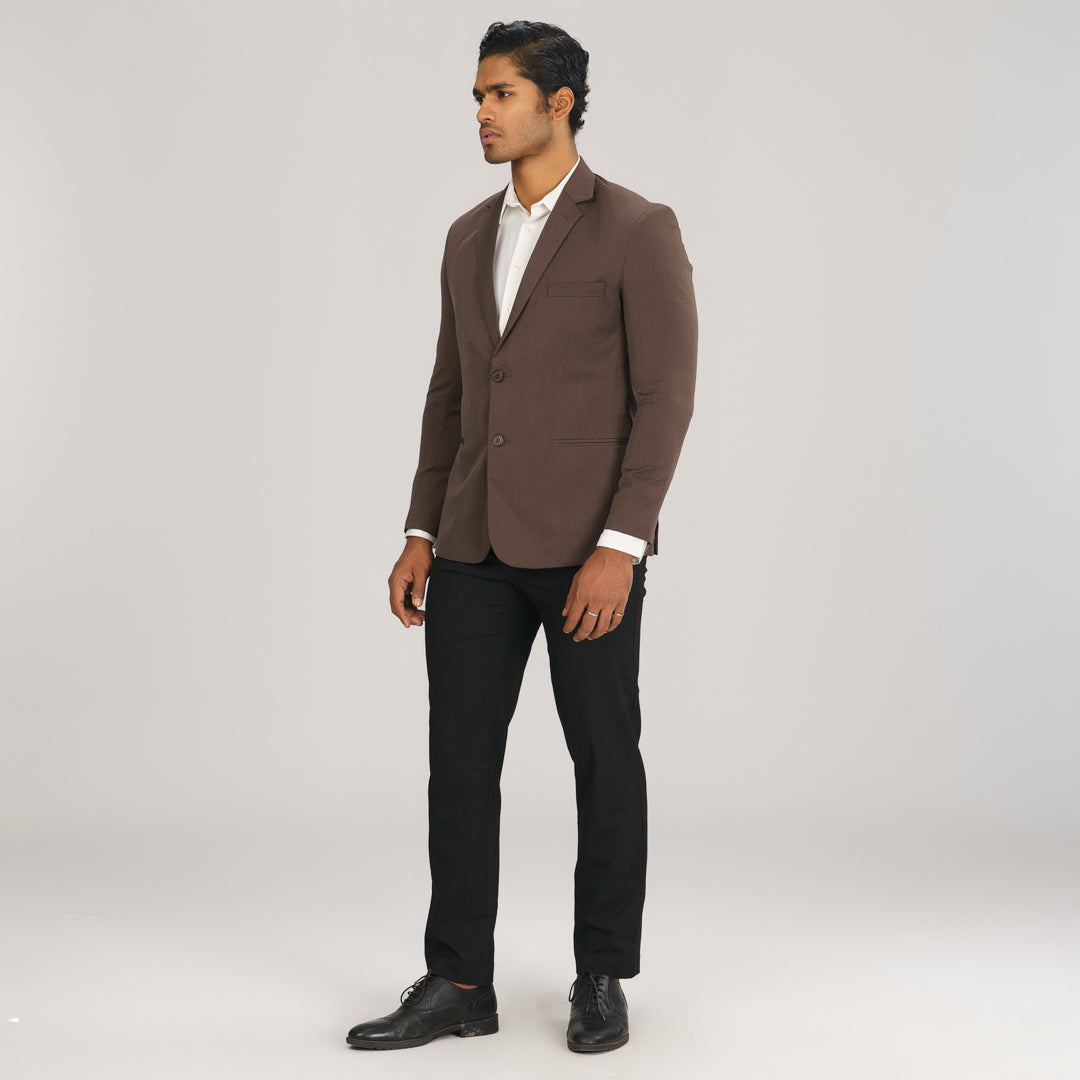 Mens Brown Slim Fit Blazer