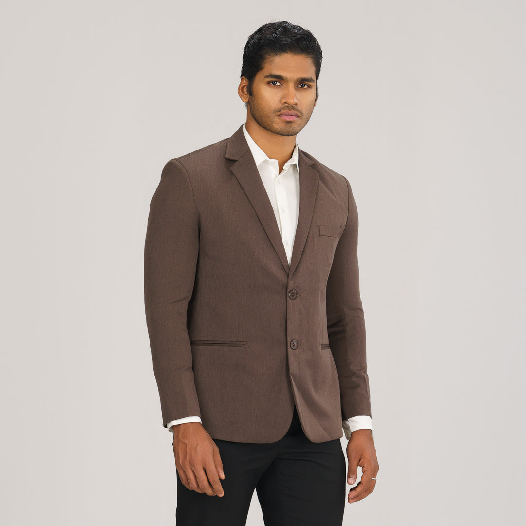 Mens Brown Slim Fit Blazer
