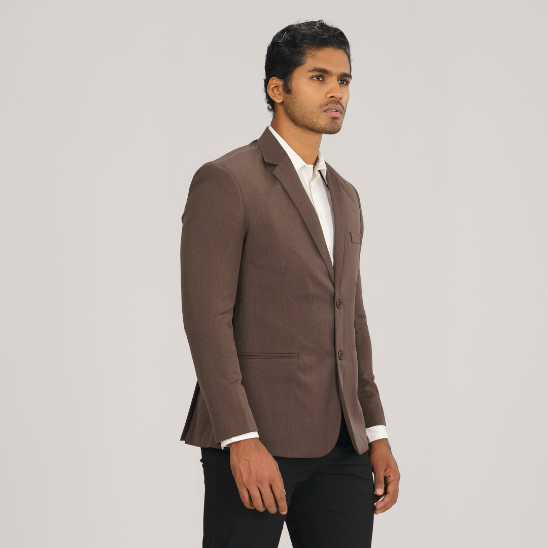Mens Brown Slim Fit Blazer