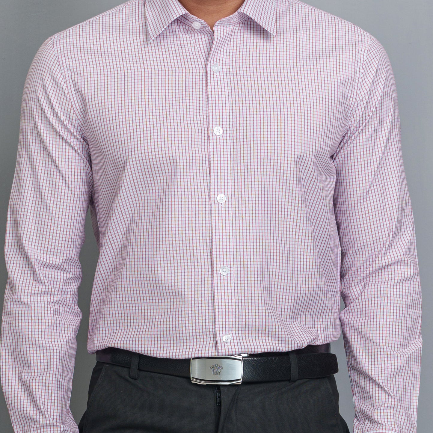 Mens Pink Check Shirt