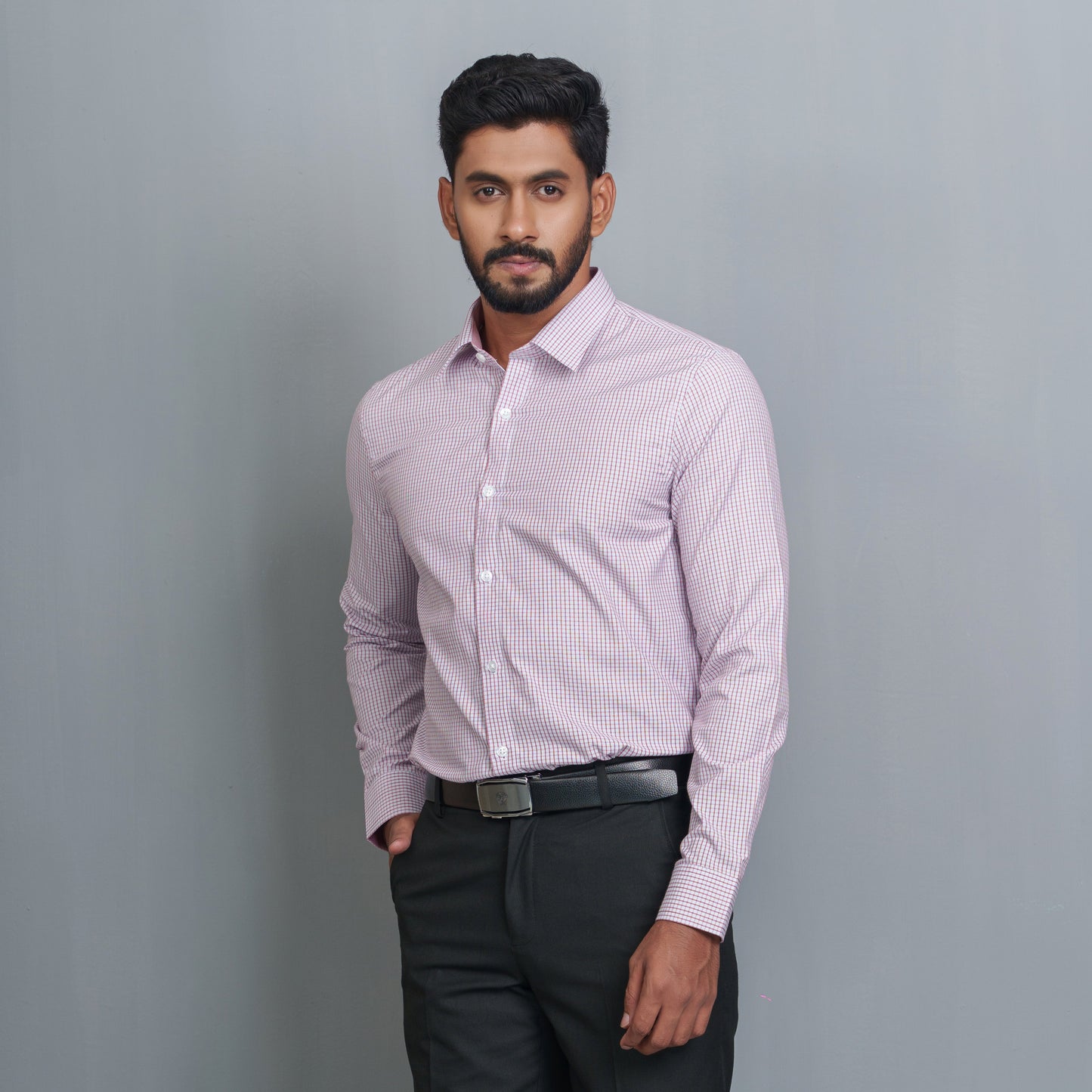 Mens Pink Check Shirt