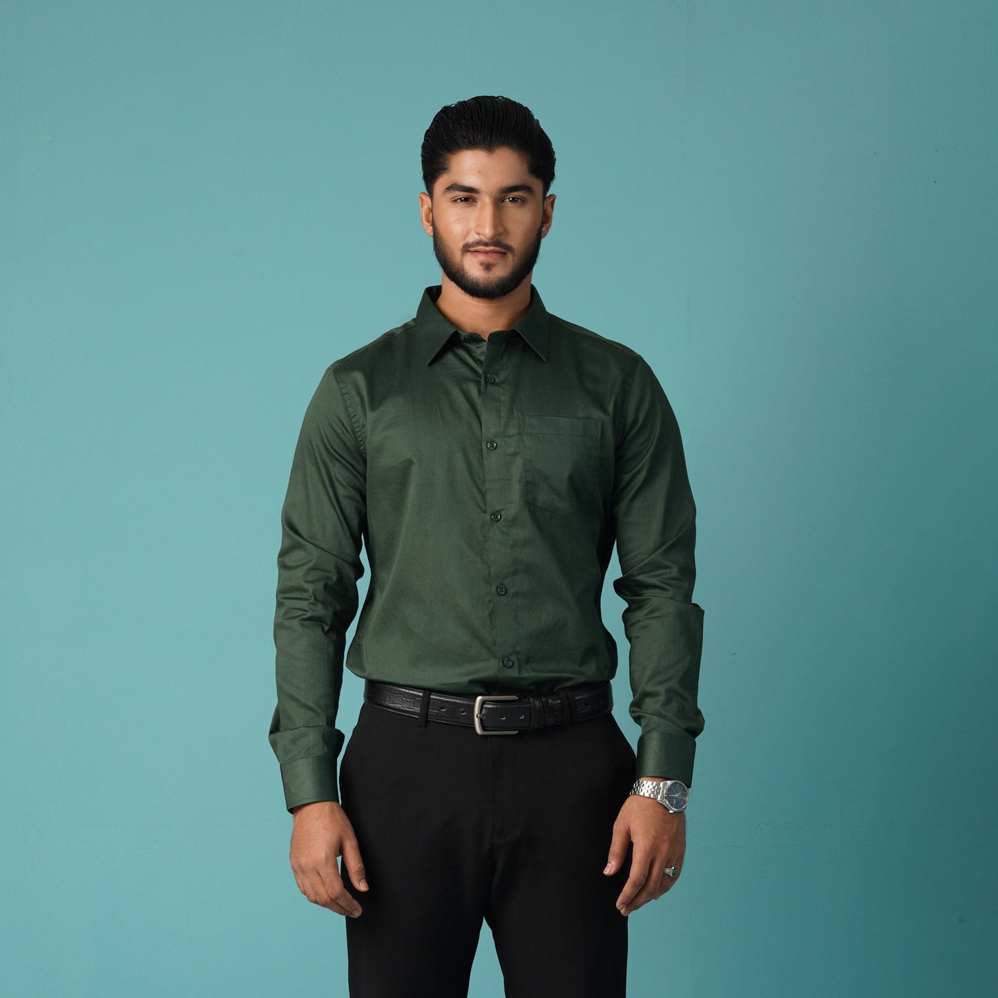 Men's Green Formal Shirt