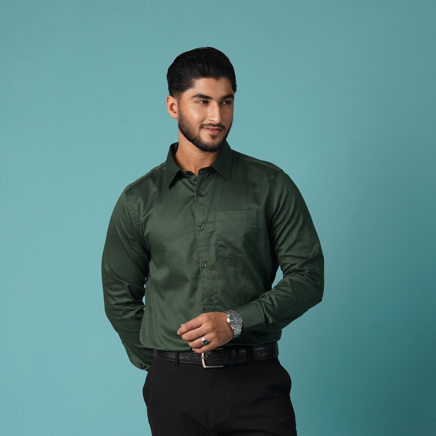 Men's Green Formal Shirt