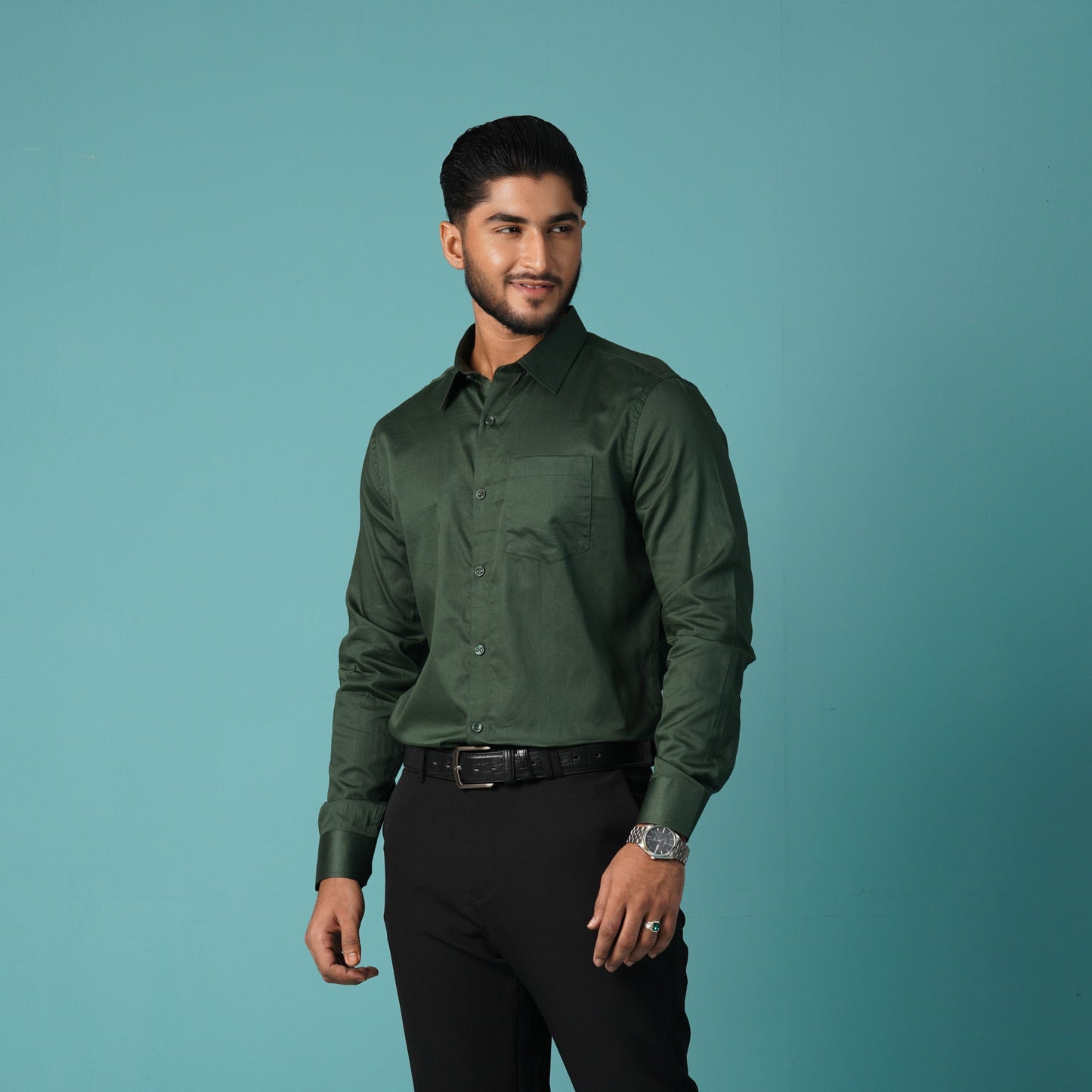 Men's Green Formal Shirt