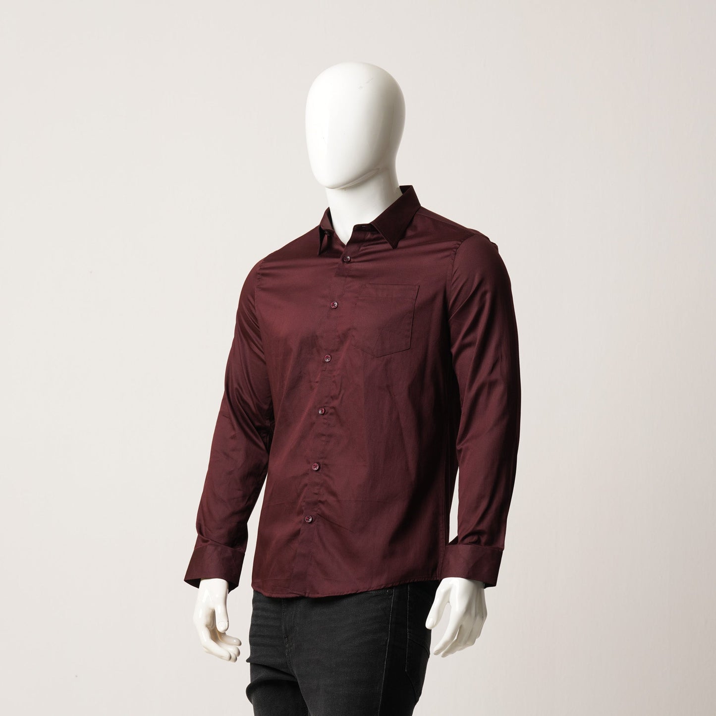Mens Formal Shirt-Maroon