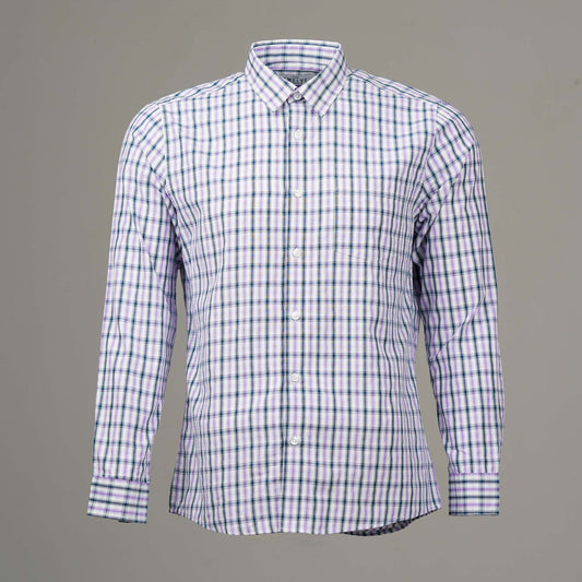 Mens Purple Check Formal Shirt