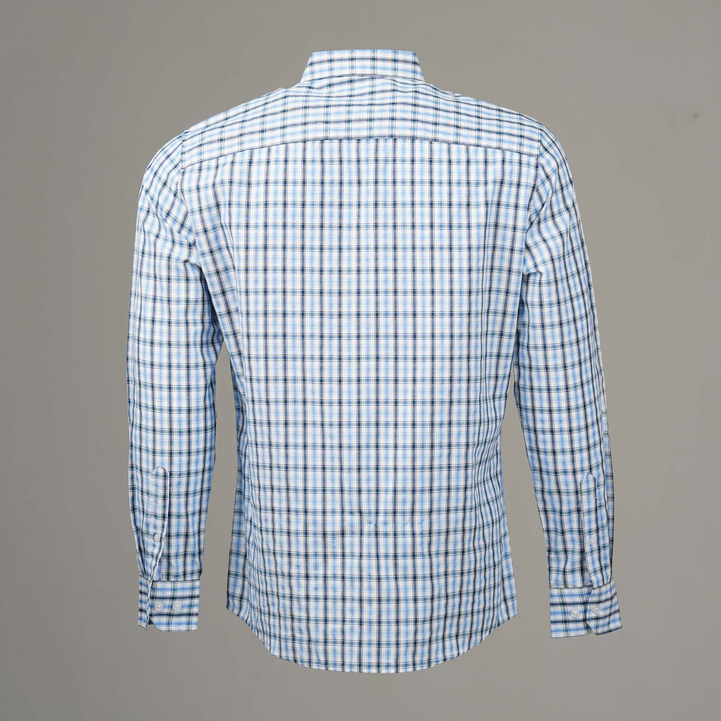 Mens Blue Check Formal Shirt