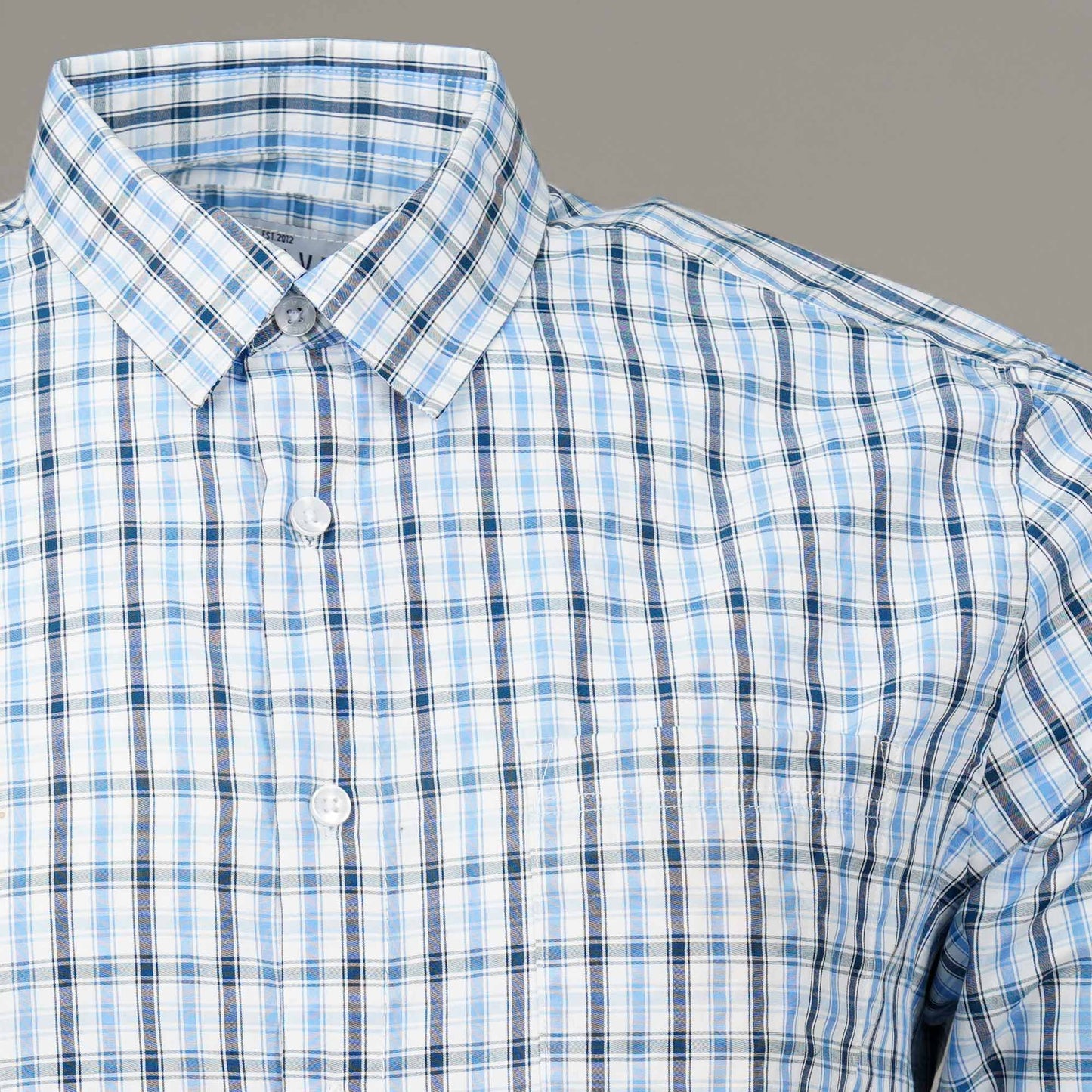 Mens Blue Check Formal Shirt