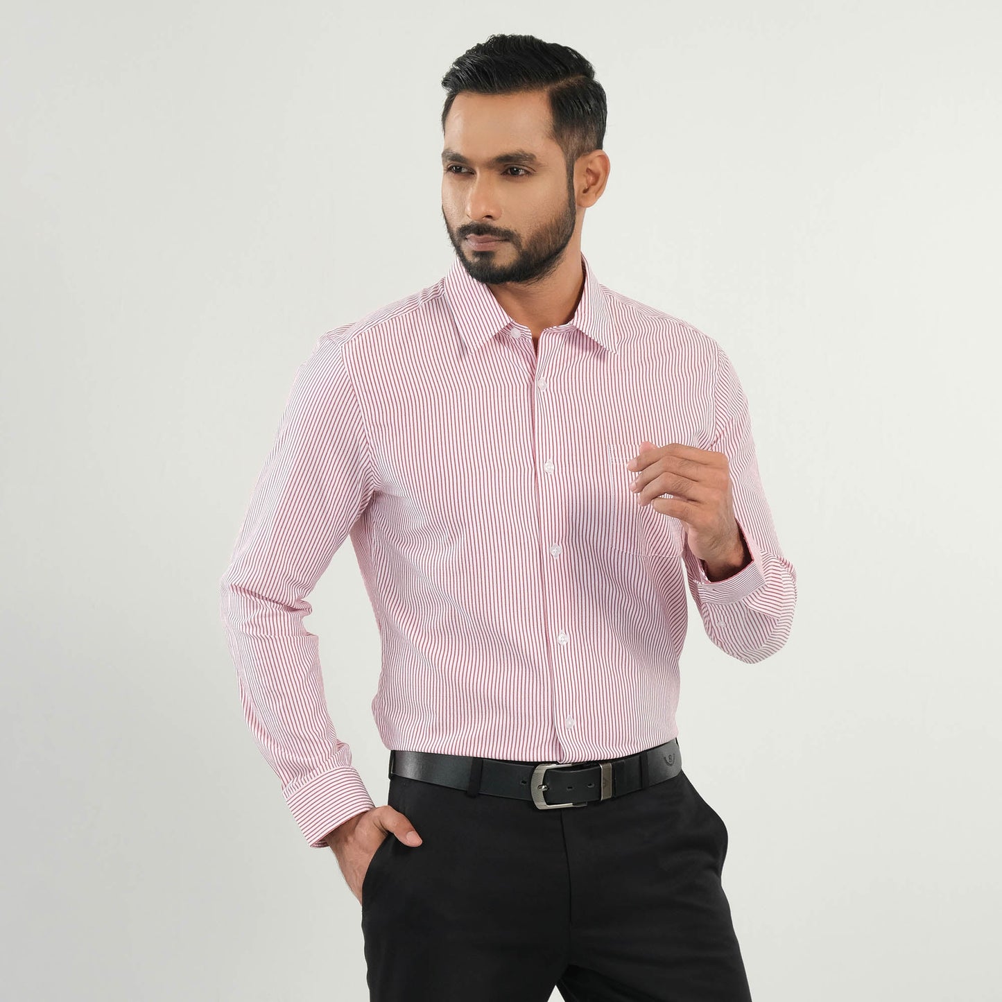 Men's Red Stripe Formal Shirt