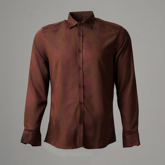 Mens Coffee Bronze Formal Shirt