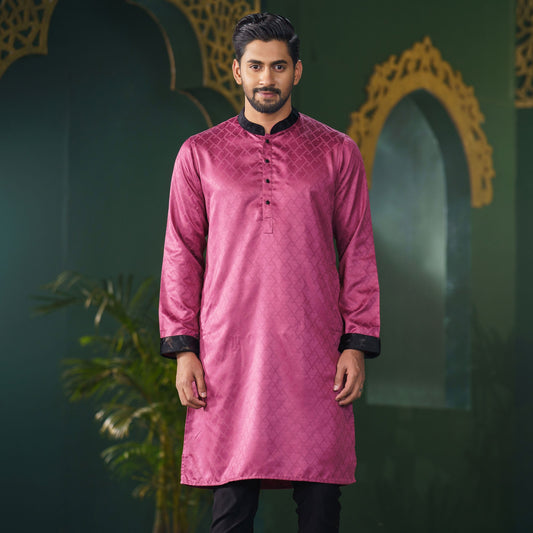 Men’s Mauve Jacquard Panjabi