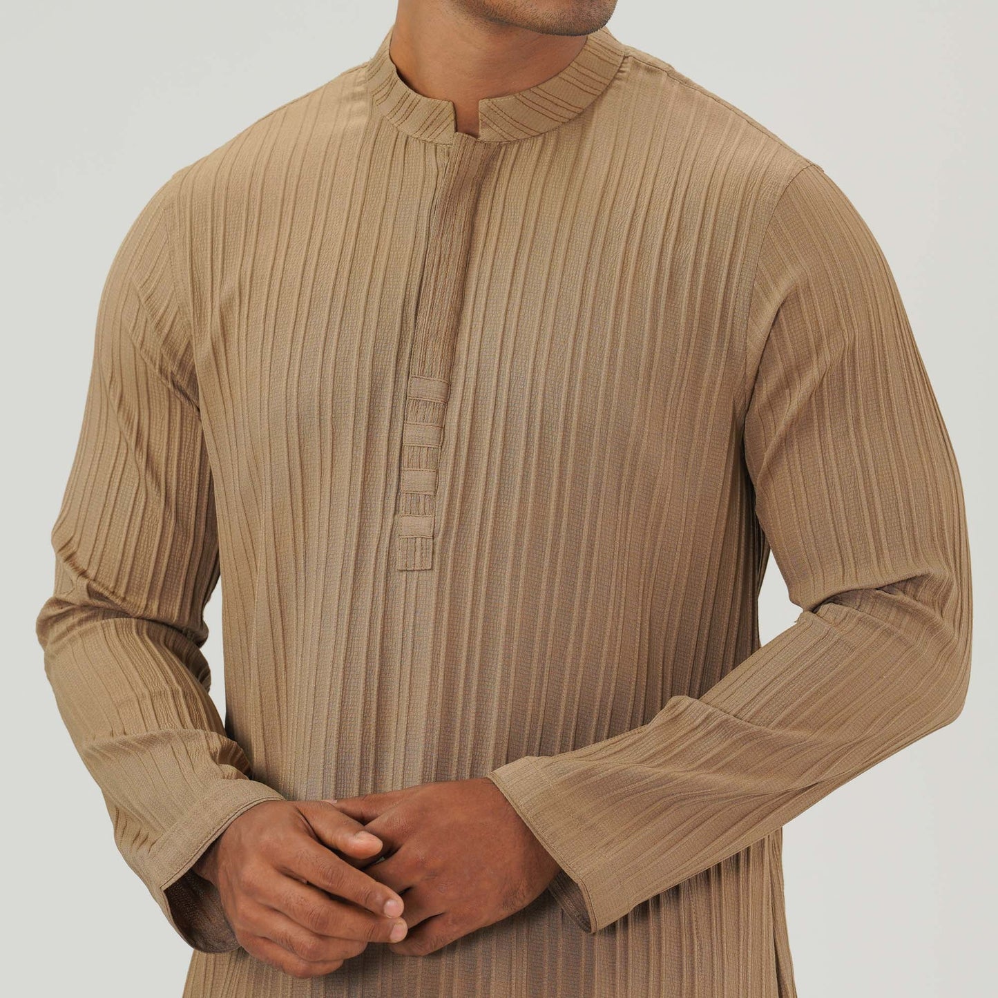 Mens Dark Taupe Basic Panjabi
