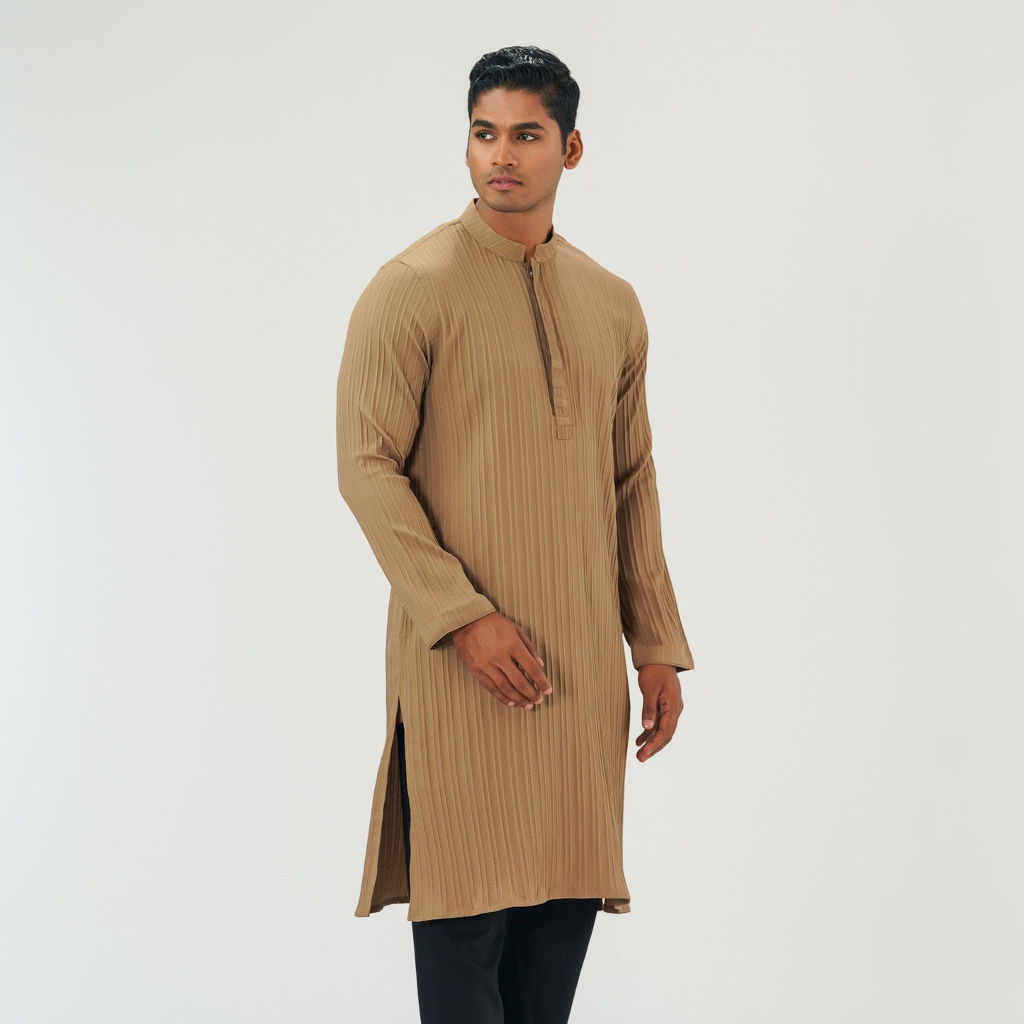Mens Dark Taupe Basic Panjabi