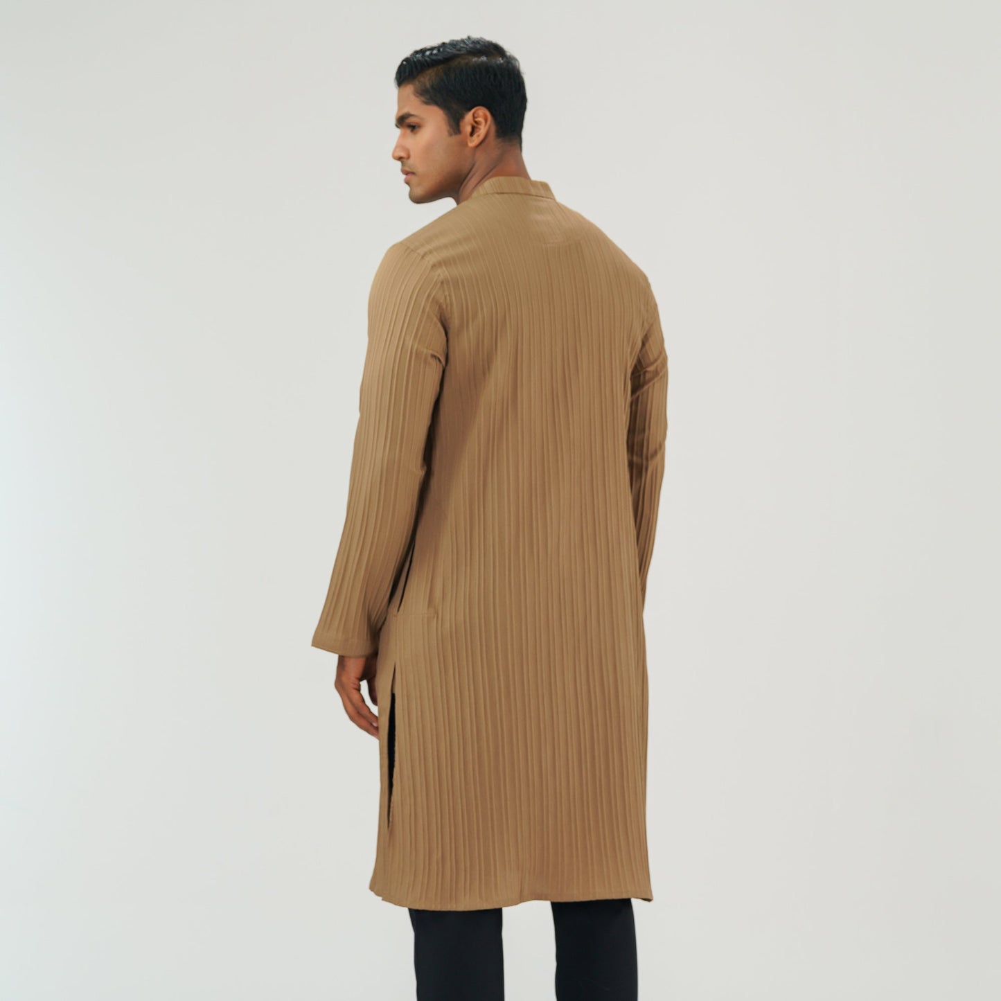 Mens Dark Taupe Basic Panjabi