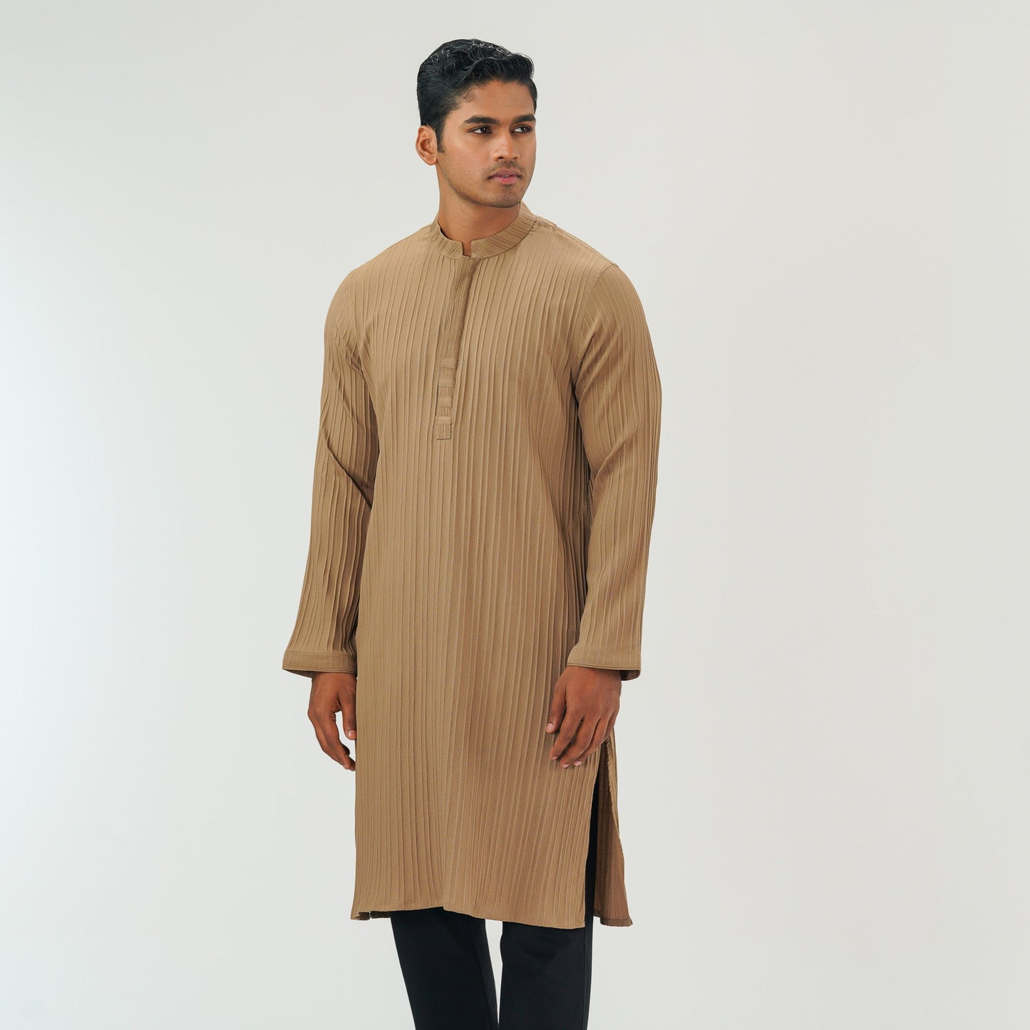 Mens Dark Taupe Basic Panjabi