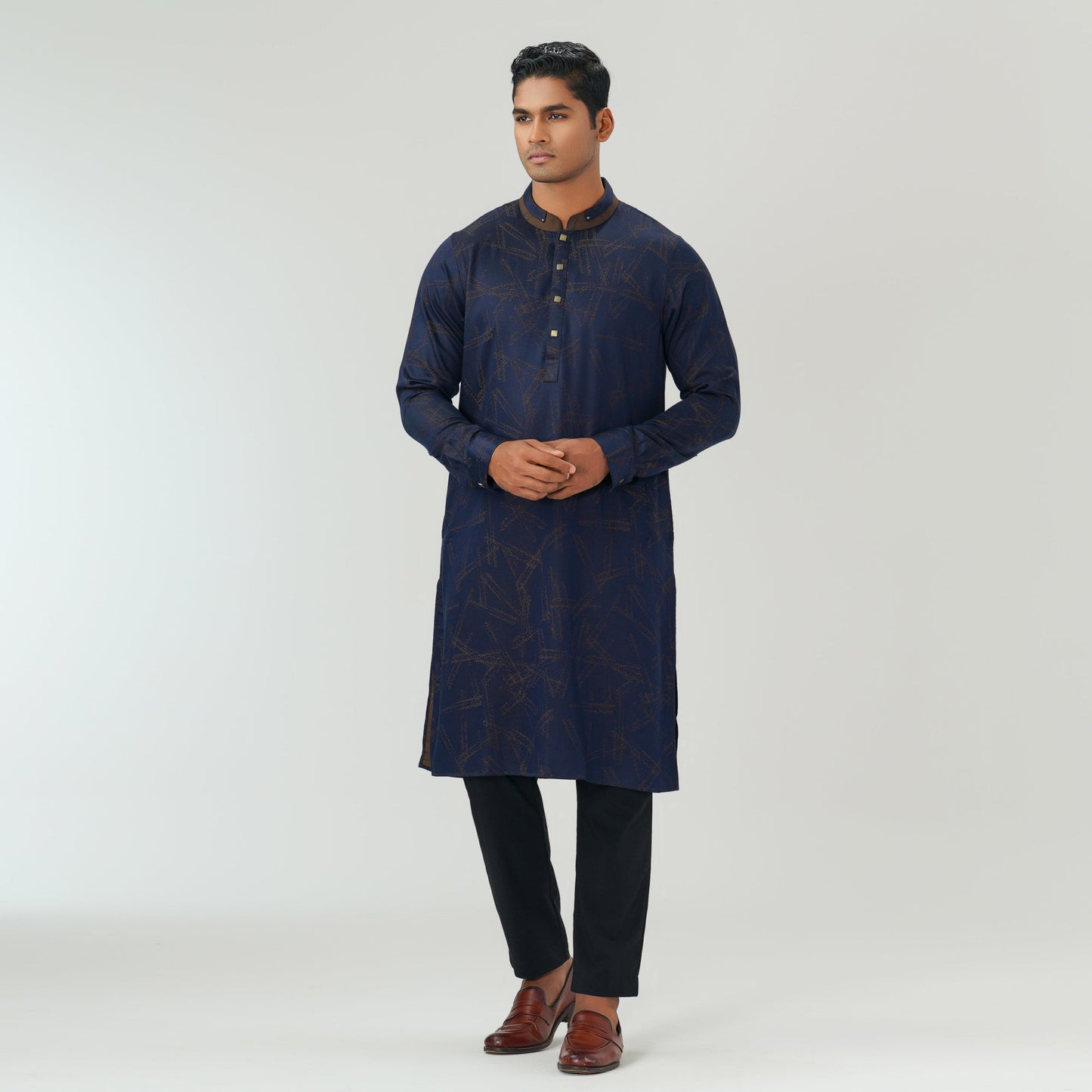 Mens Navy & Coffee Panjabi