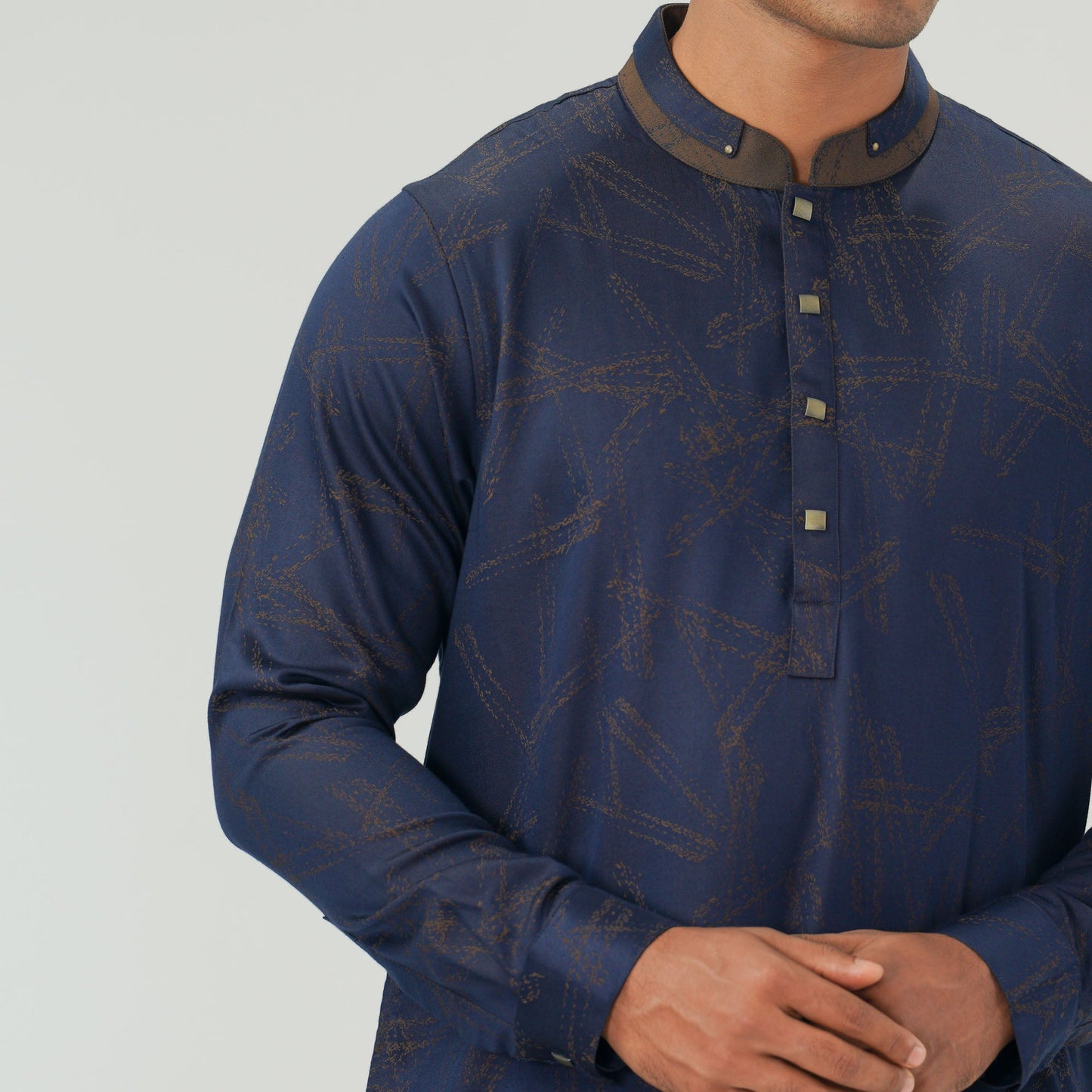 Mens Navy & Coffee Panjabi