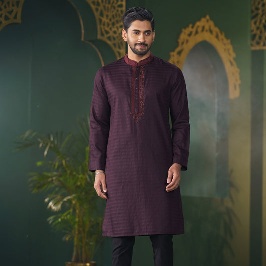 Men's Deep Purple Traditional Panjabi