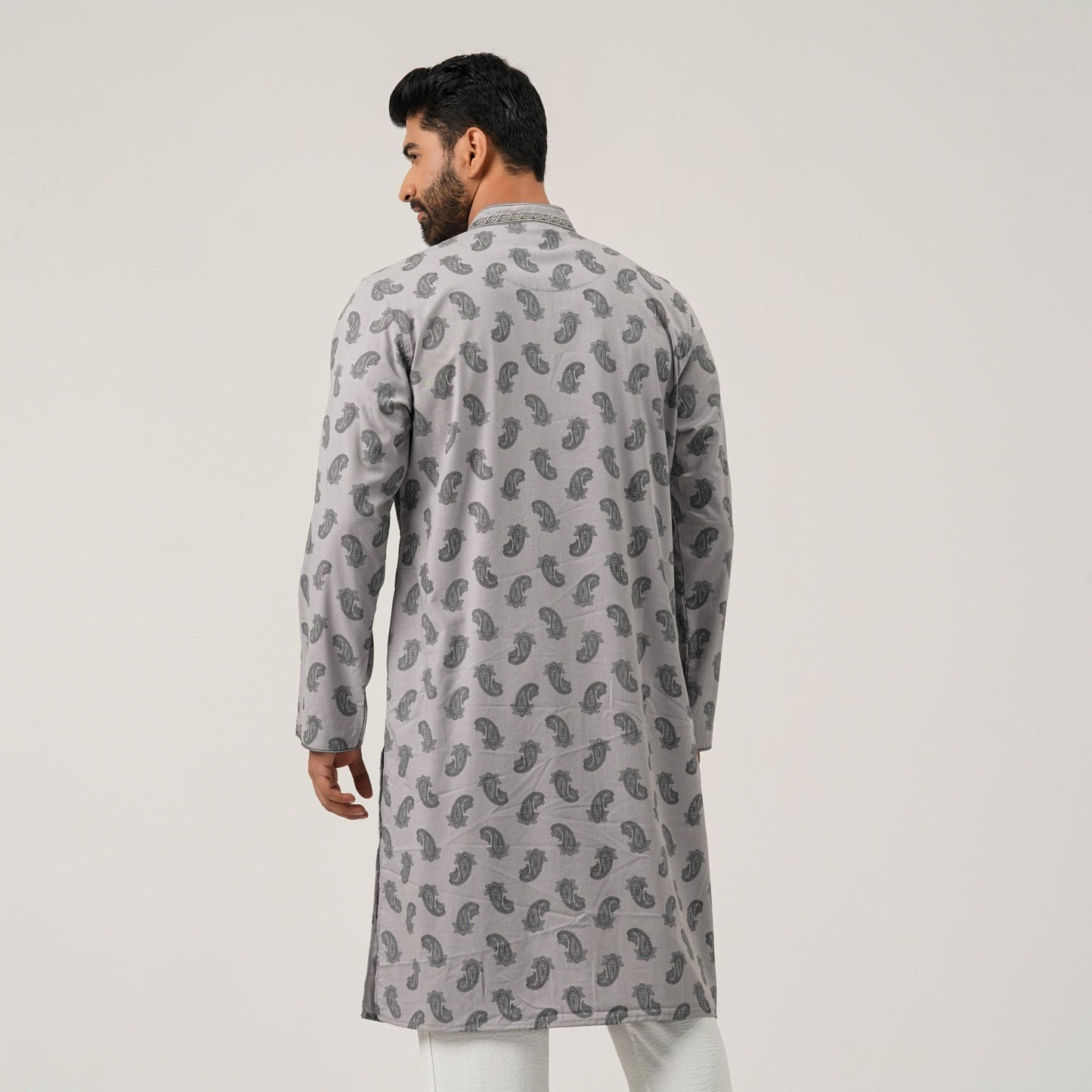Mens Grey Premium Panjabi