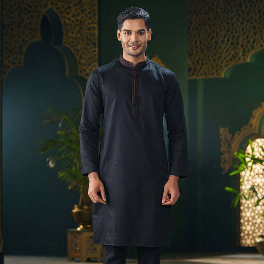Mens Black Karchupi Panjabi