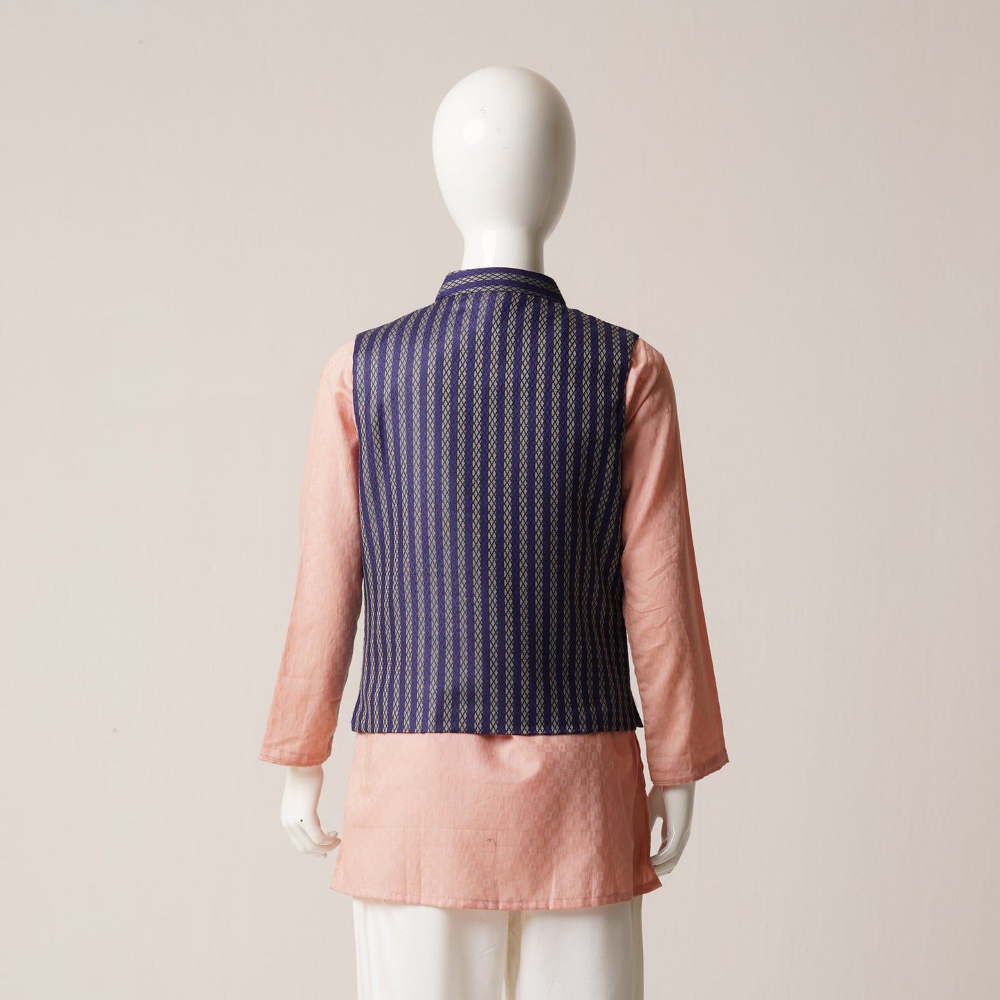 BOYS VEST-BLUE CREAM