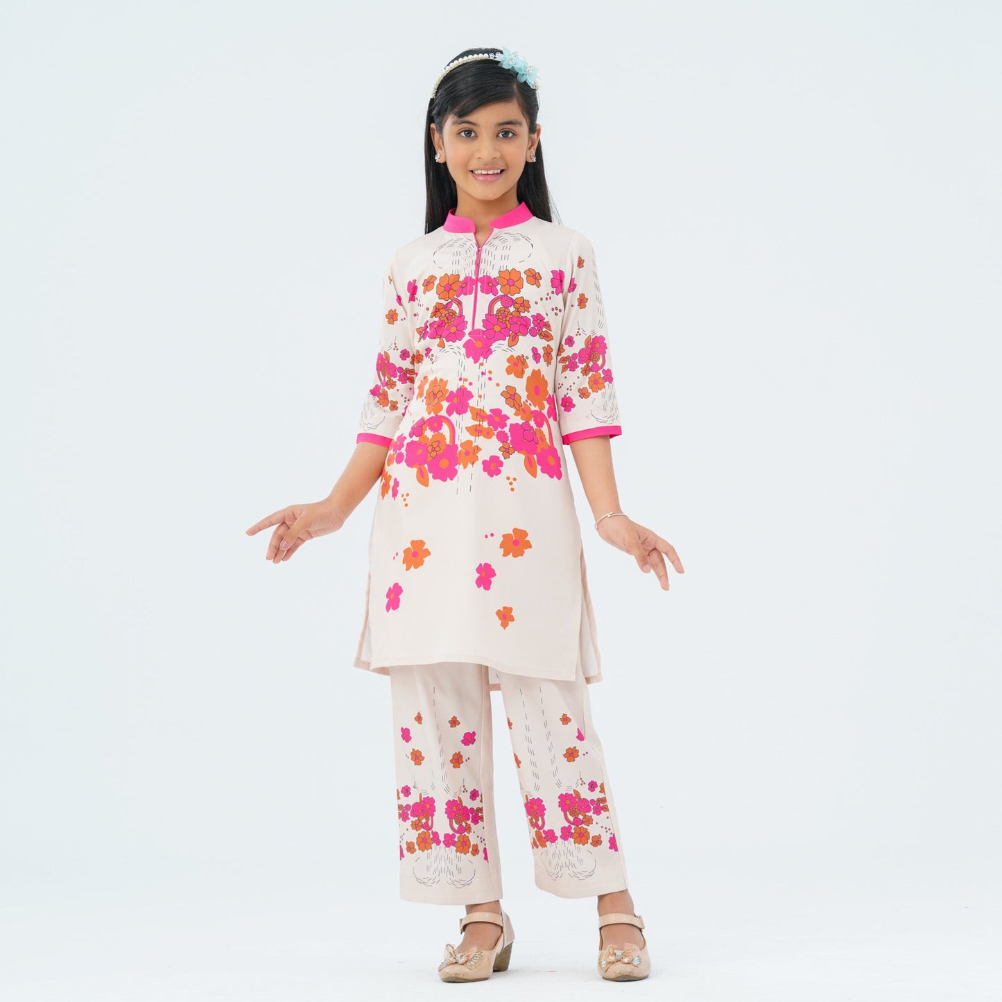 Girl’s Beige Two Piece Set