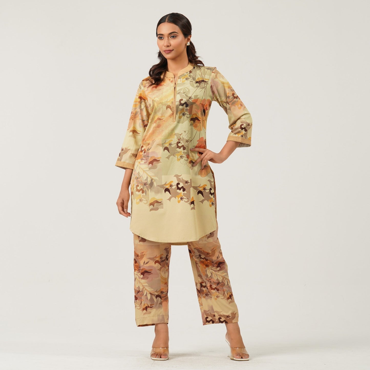 Womens Cream Two Piece Set