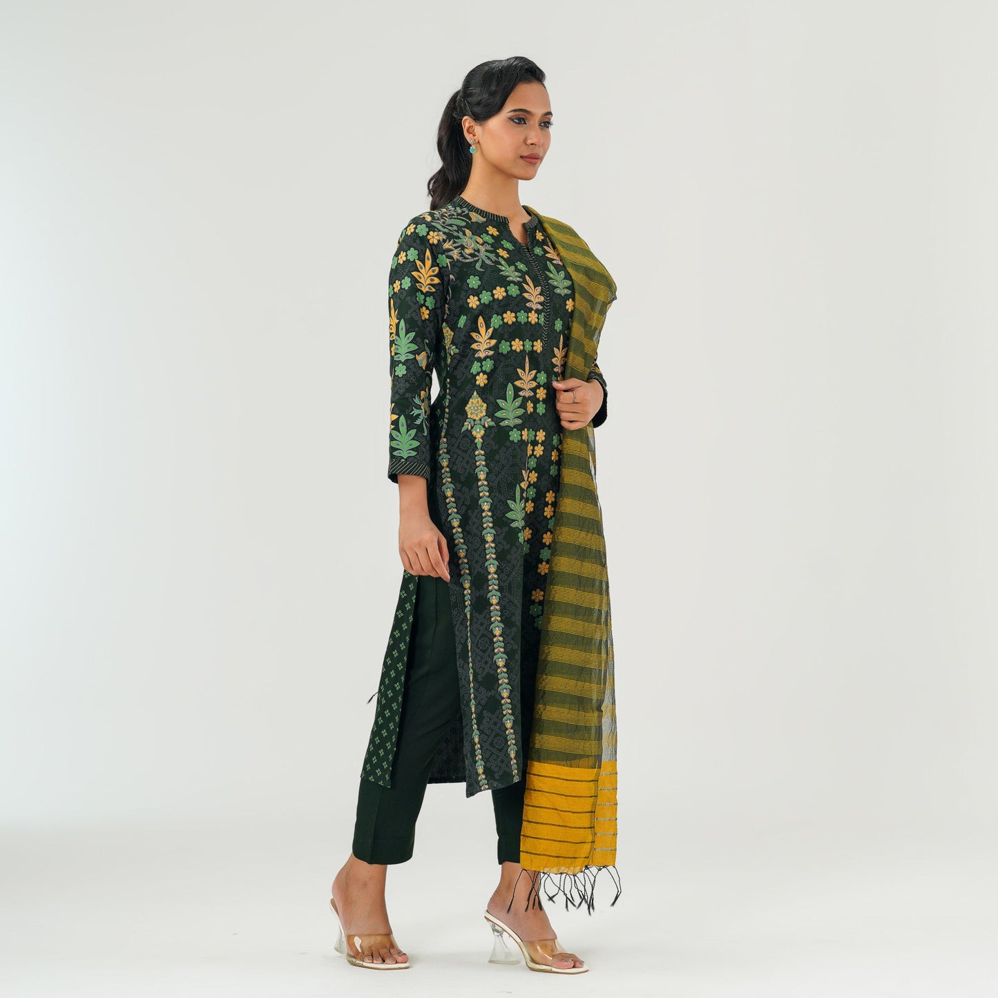 Womens Multi Color Embroidered 3 Piece Set