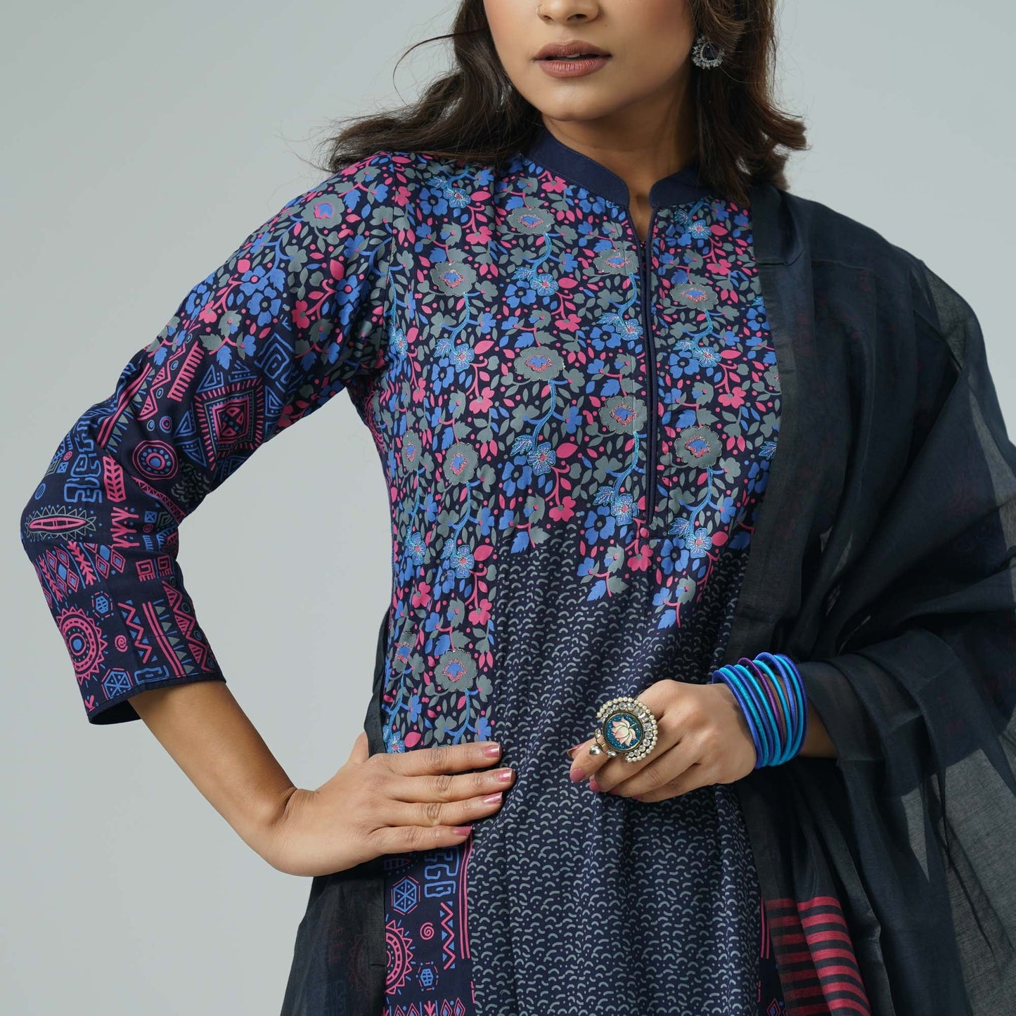 Womens Embroidered Three-Piece Set