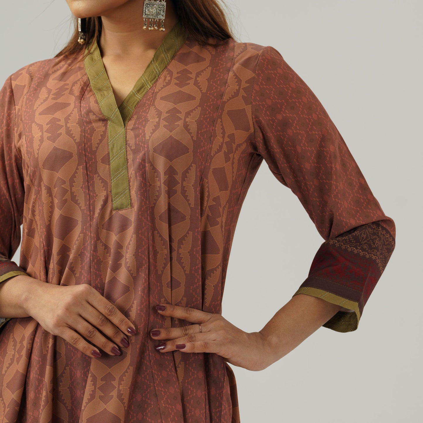 Womens Multicolor Anarkali Three Piece Set