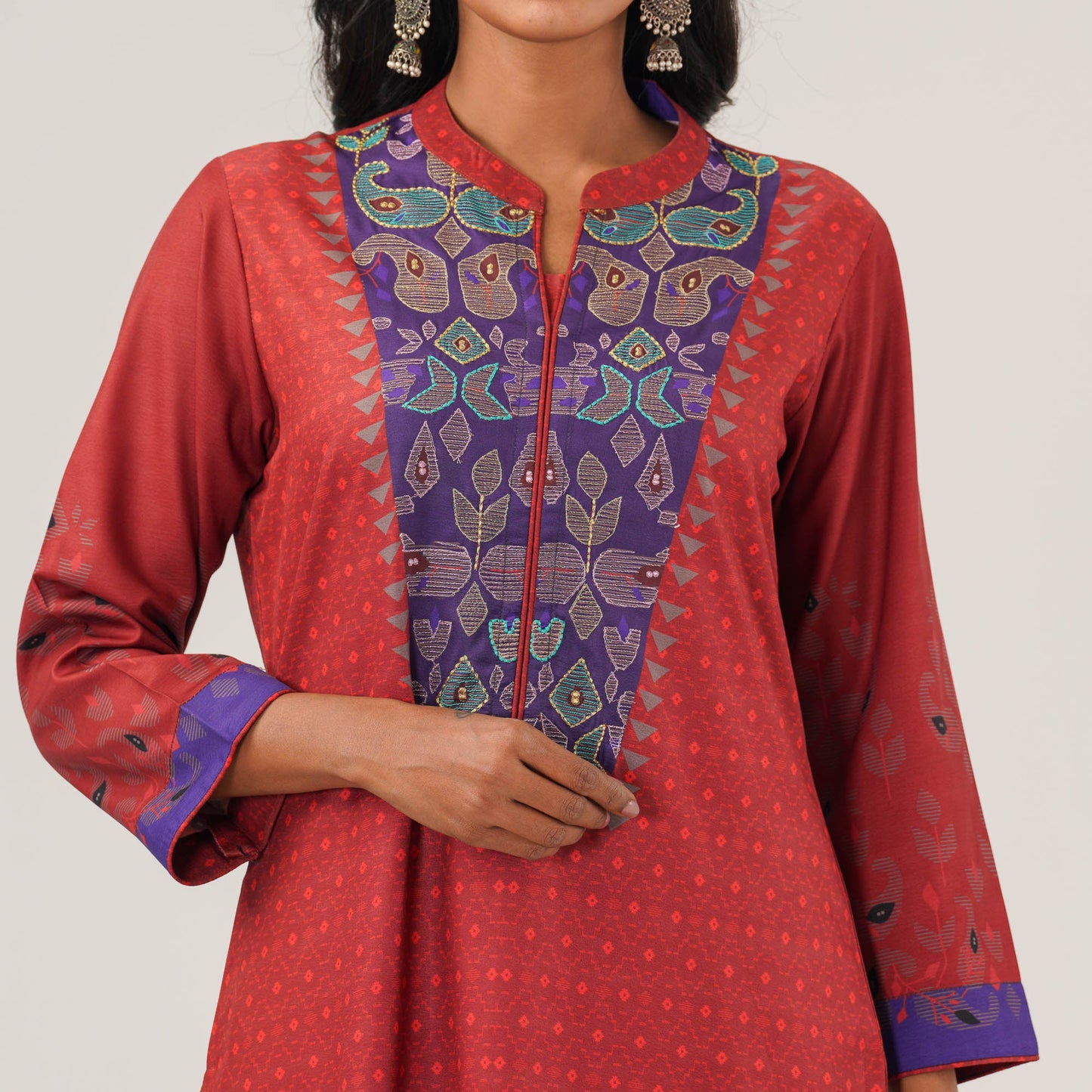 Womens Maroon Three Piece Set