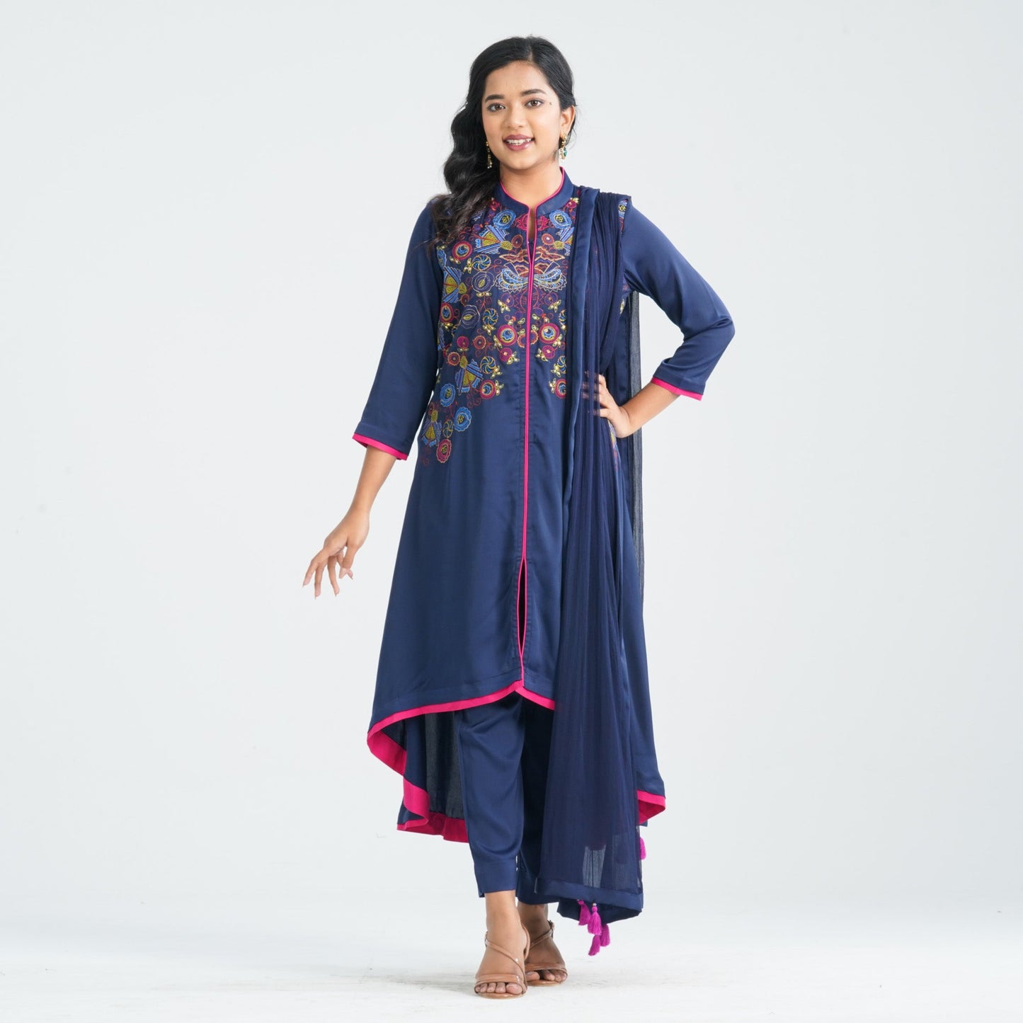 Women Blended Silk Three Piece Set