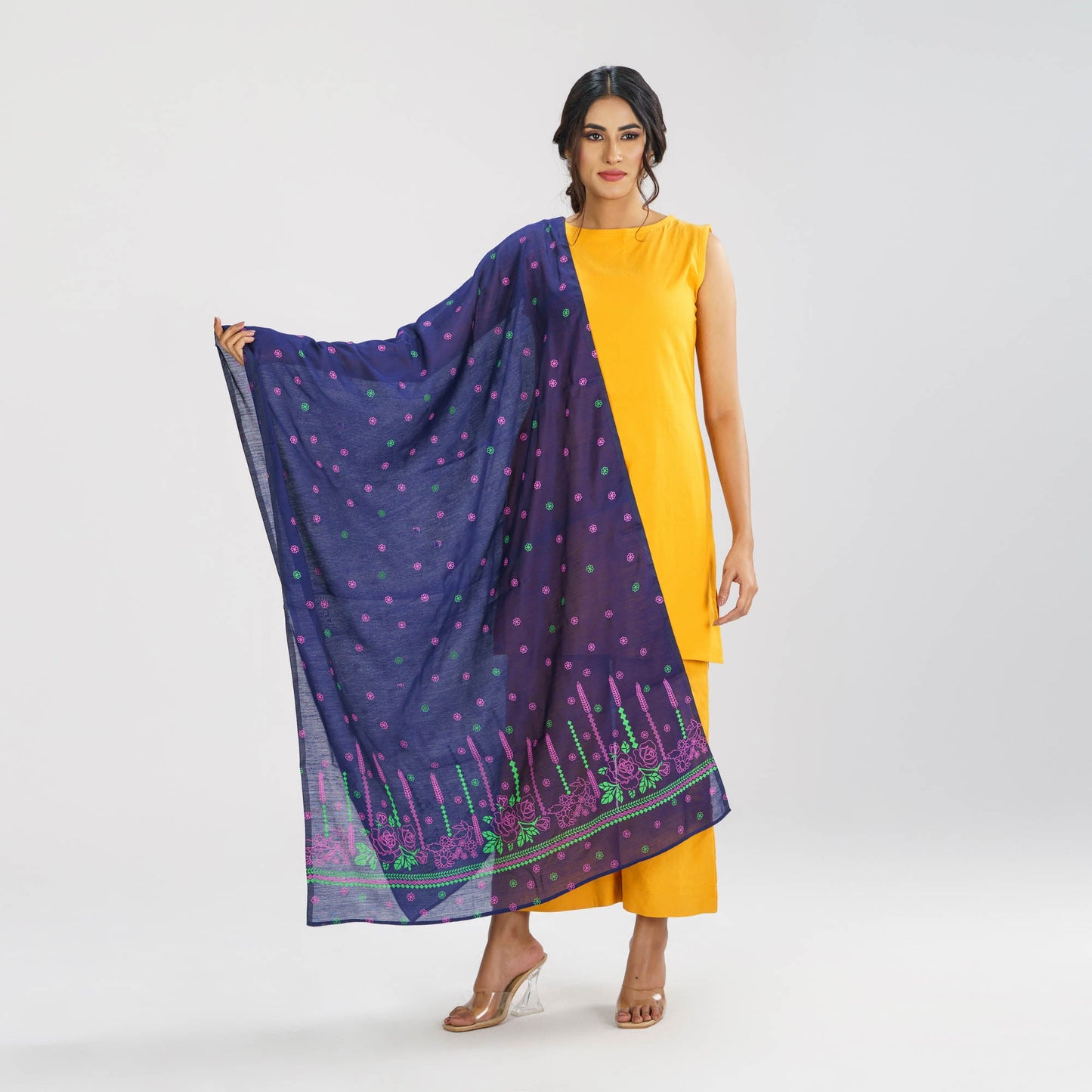 Womens Navy Blue Ethnic Orna