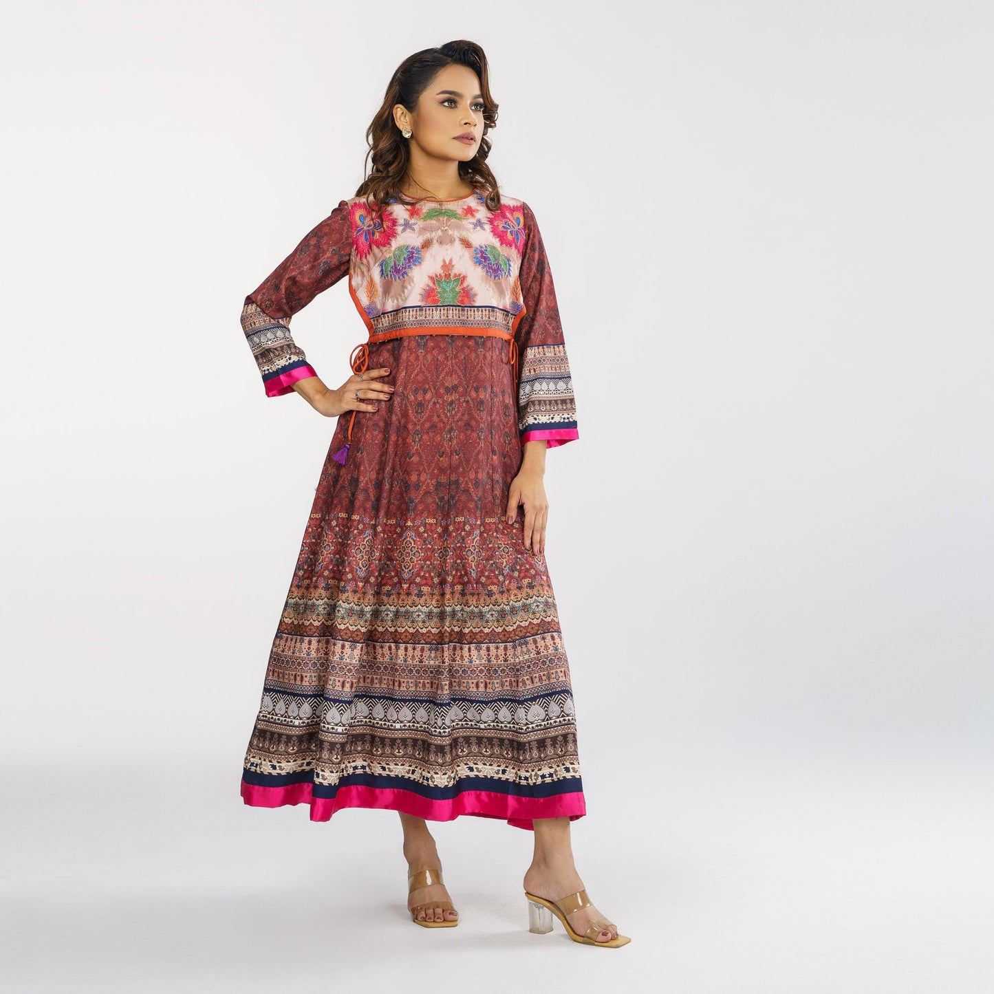 Women's Multi-Color Ethnic Gown